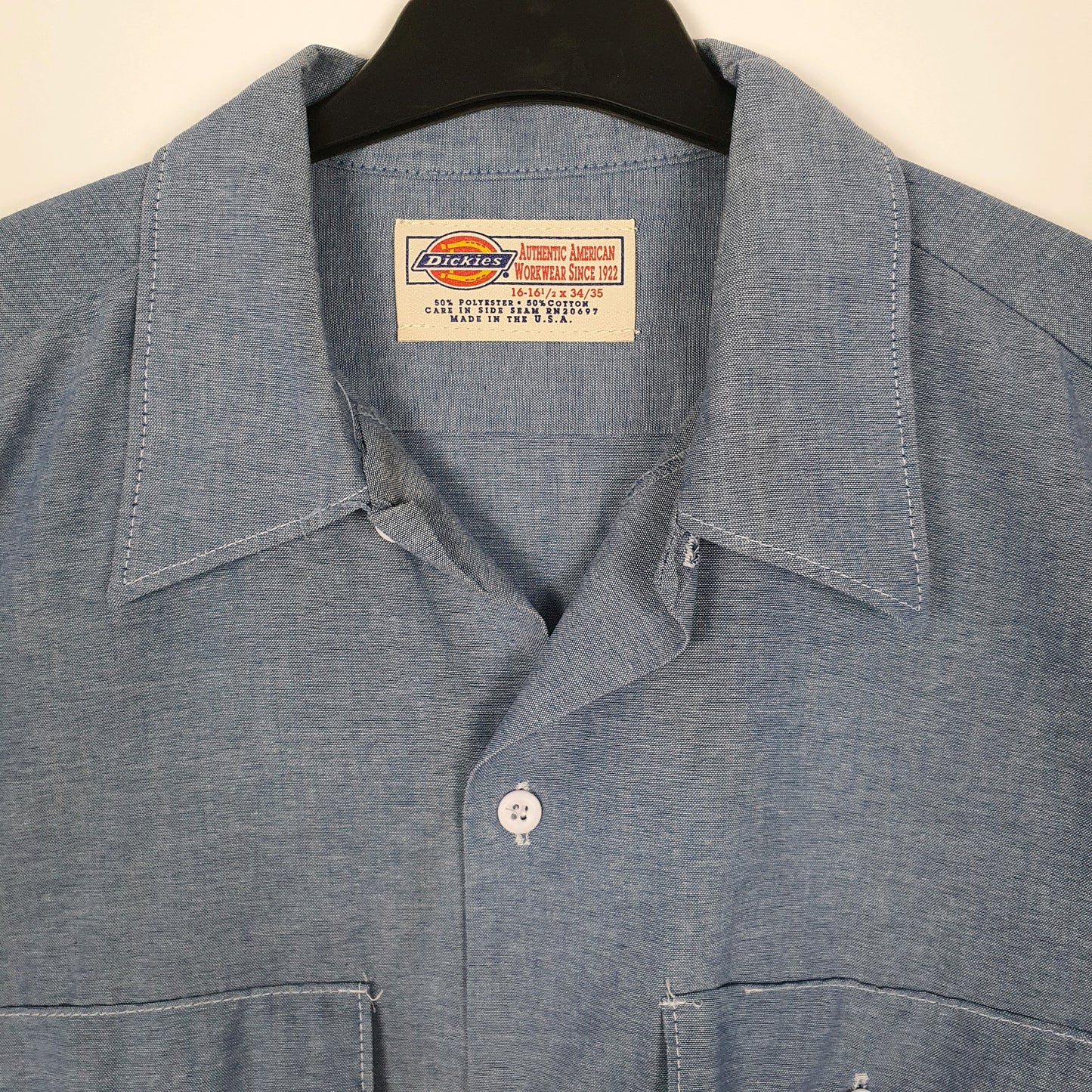 Mens Blue Dickies Vintage 90s Made In USA  Shirt