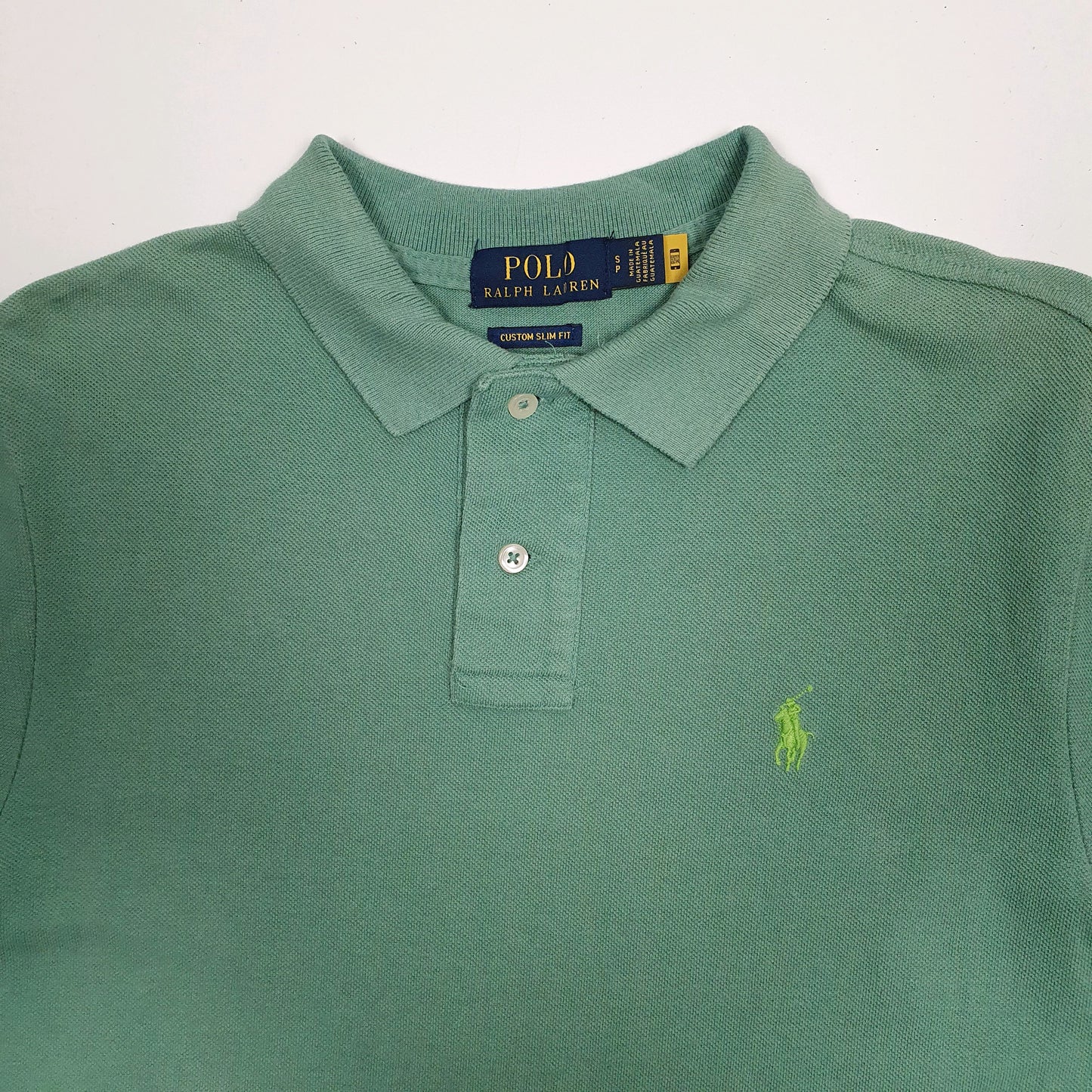 Mens Green Polo Ralph Lauren Custom Slim Fit  Polo Shirt