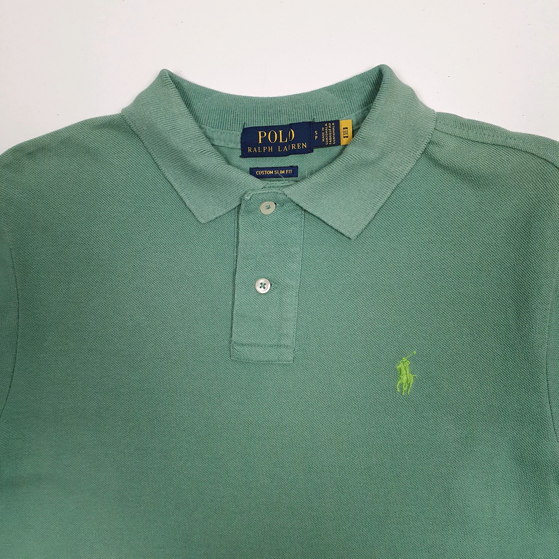 Mens Green Polo Ralph Lauren Custom Slim Fit  Polo Shirt