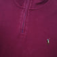 Mens Burgundy Polo Ralph Lauren Estate Rib Quarter Zip Jumper