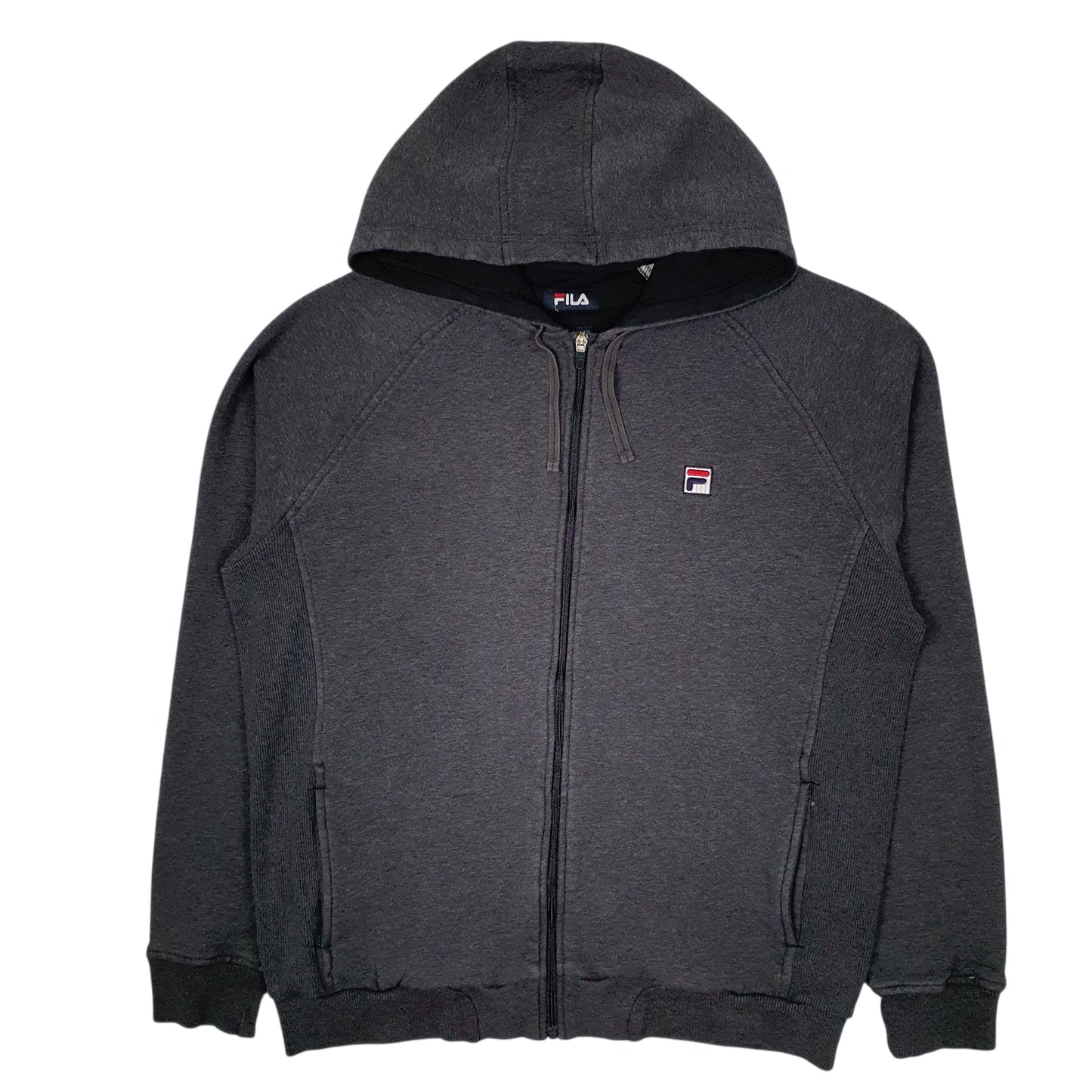 Mens Grey Fila Hoodie Full Zip Jumper