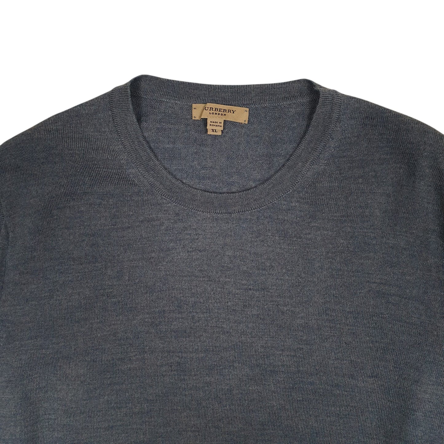 Mens Blue Burberry  Crewneck Jumper
