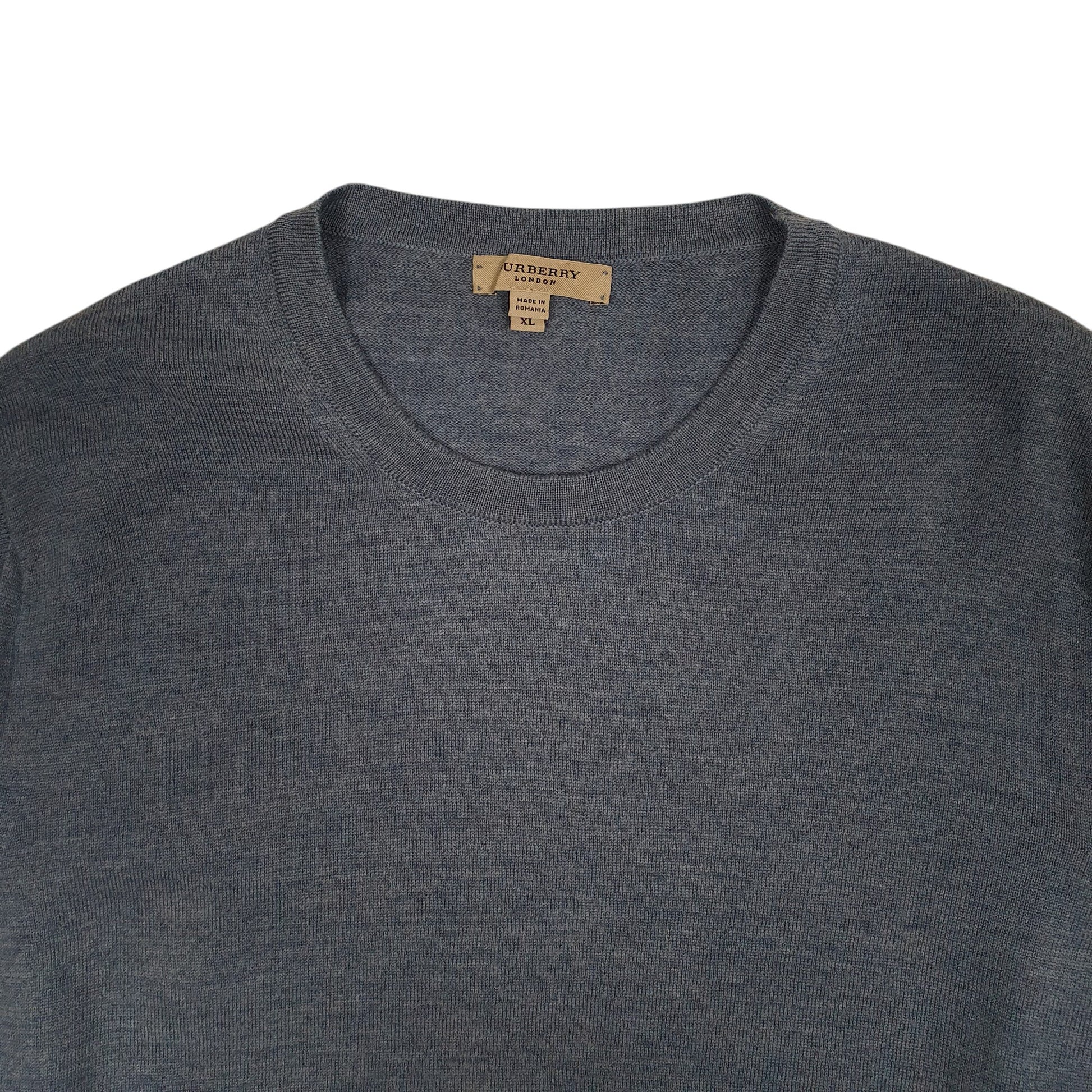 Mens Blue Burberry  Crewneck Jumper
