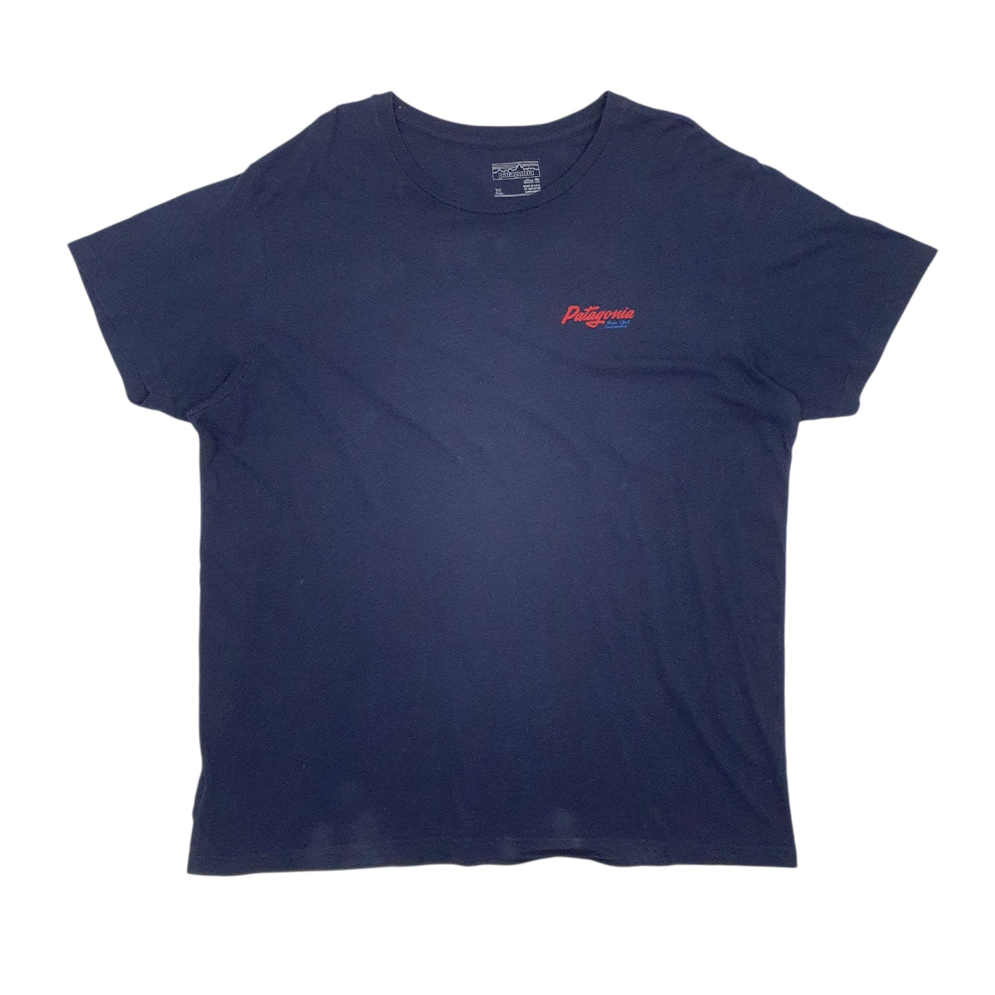 Mens Navy Patagonia Slim Fit Made In USA Short Sleeve T Shirt