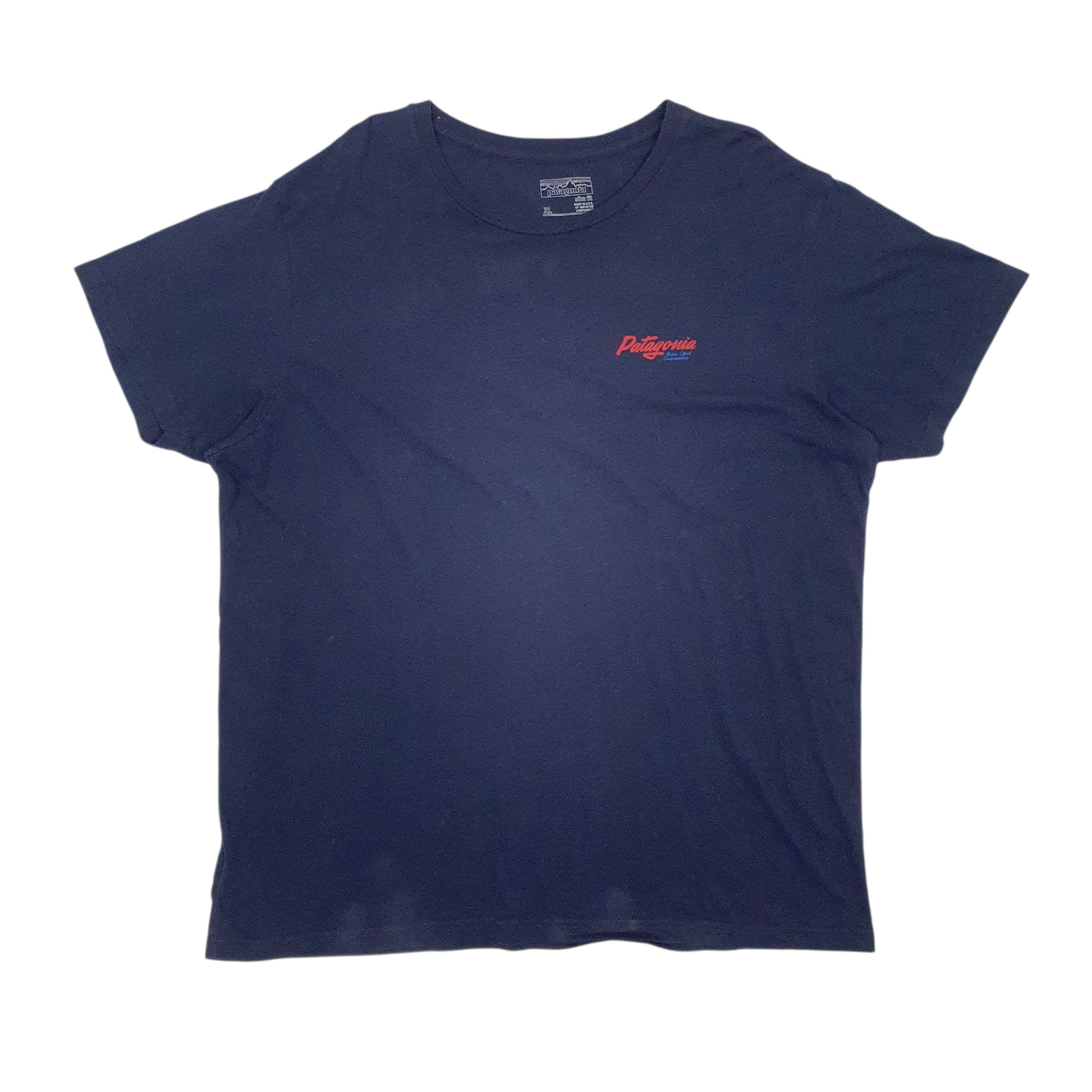 Mens Navy Patagonia Slim Fit Made In USA Short Sleeve T Shirt
