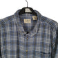 Mens Blue L.L.Bean Thick Flannel Plaid  Shirt