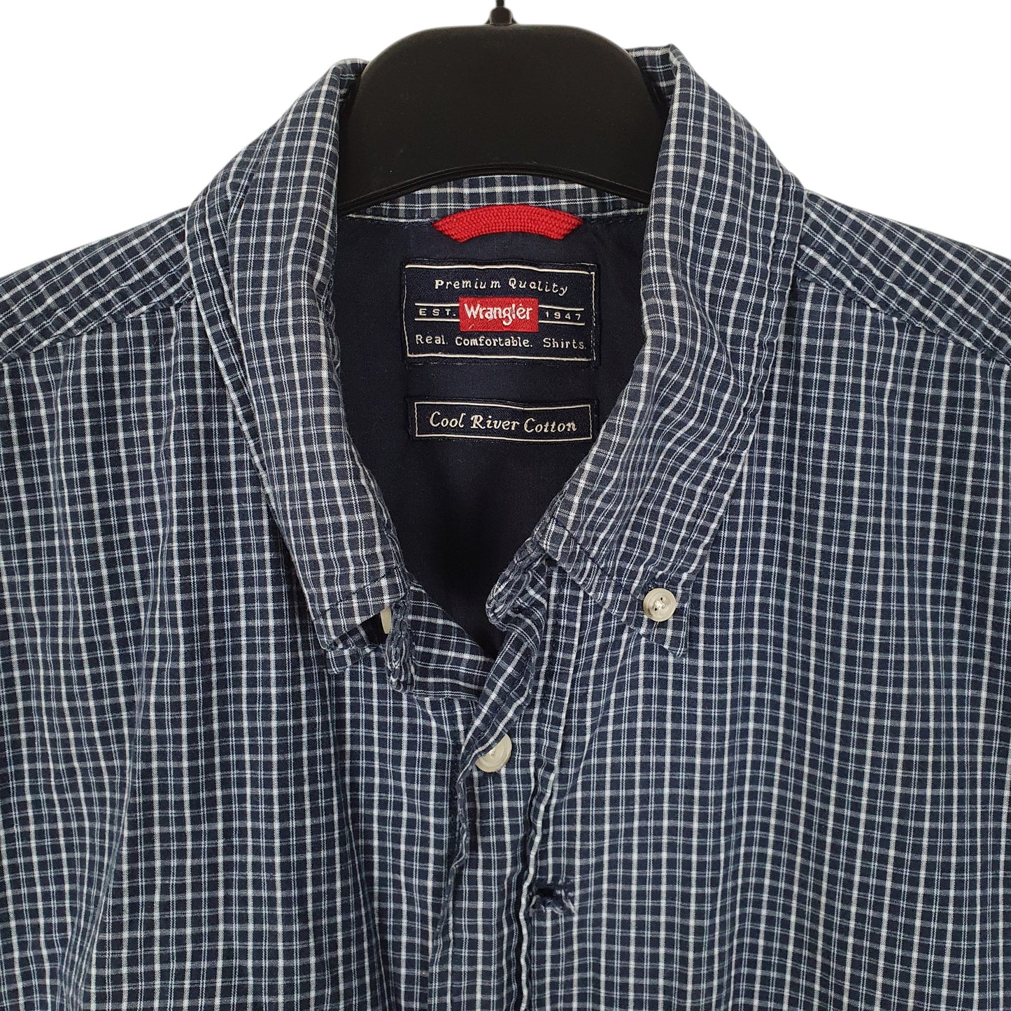 Mens Navy Wrangler Cool River  Shirt