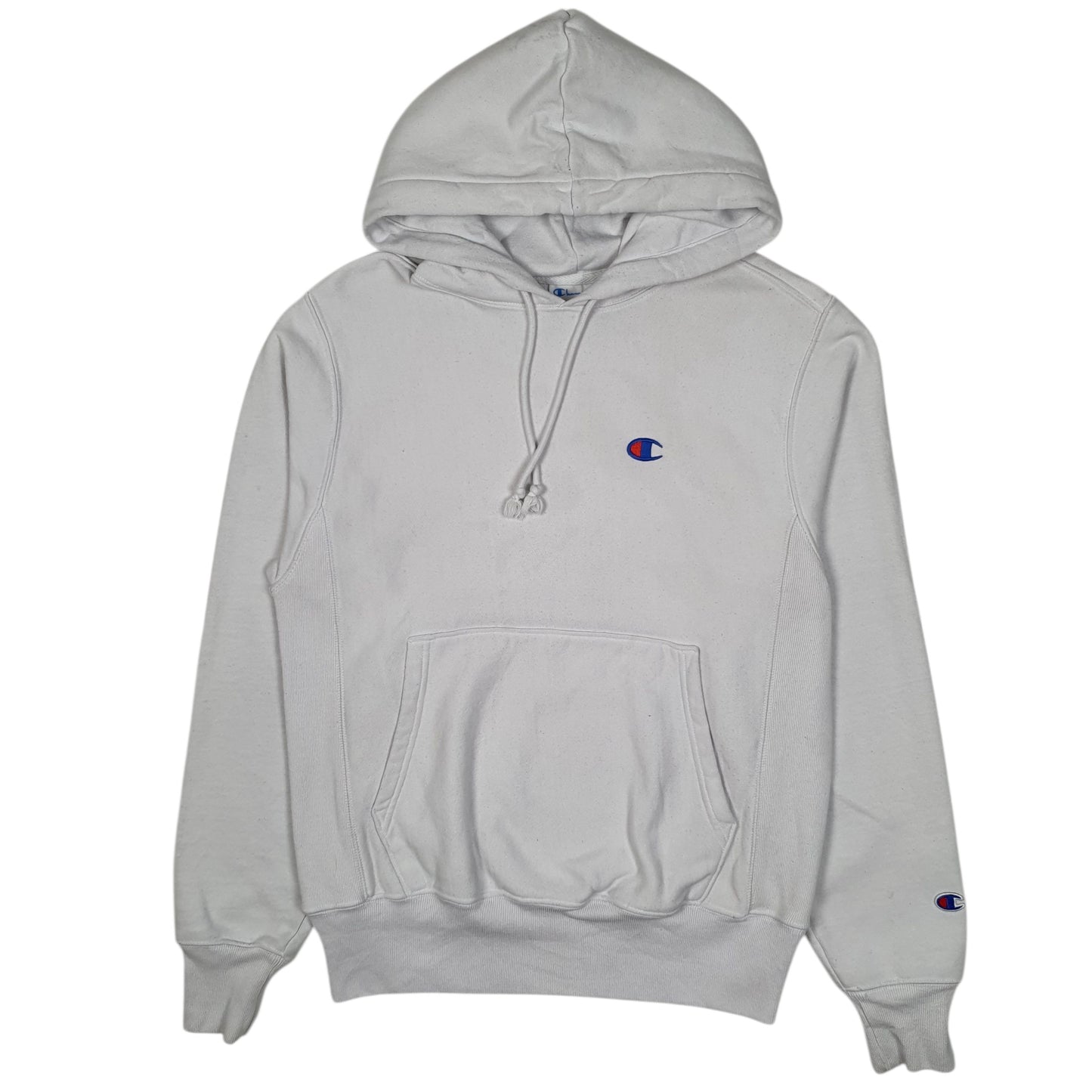Mens White Champion Reverse Weave Hoodie Jumper