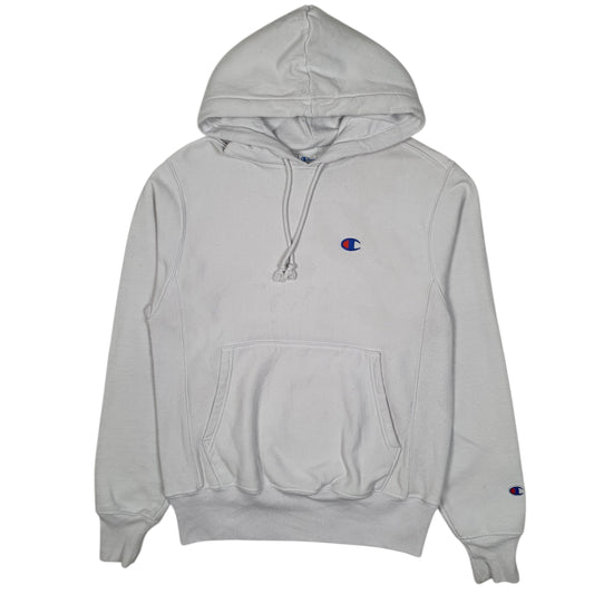 Mens White Champion Reverse Weave Hoodie Jumper