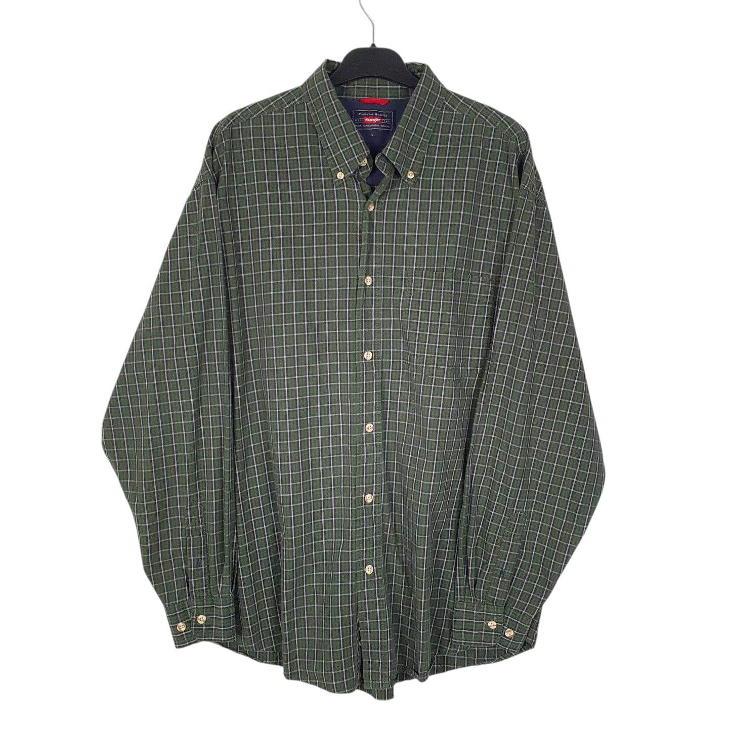 Mens Green Wrangler  Long Sleeve Shirt