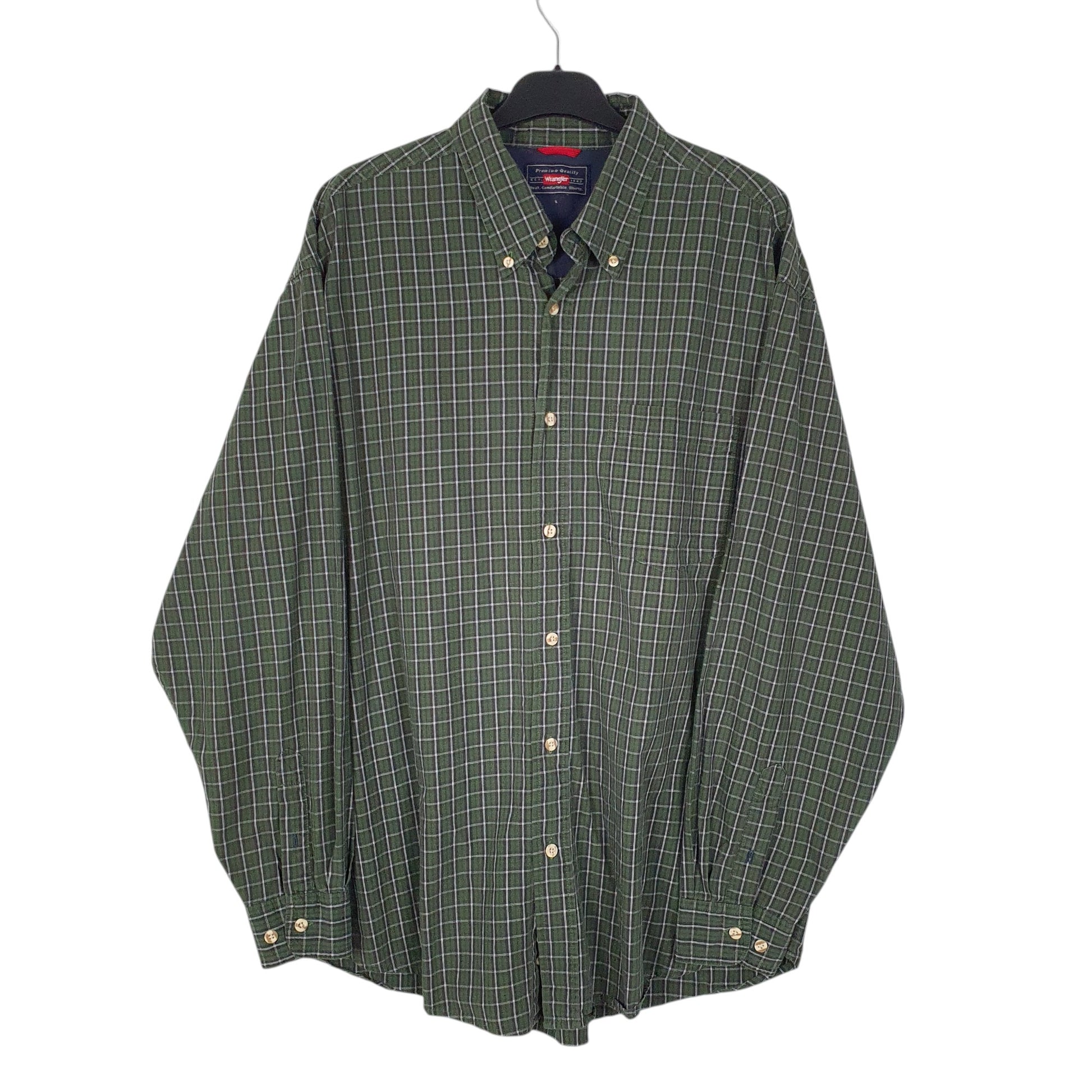 Mens Green Wrangler  Long Sleeve Shirt