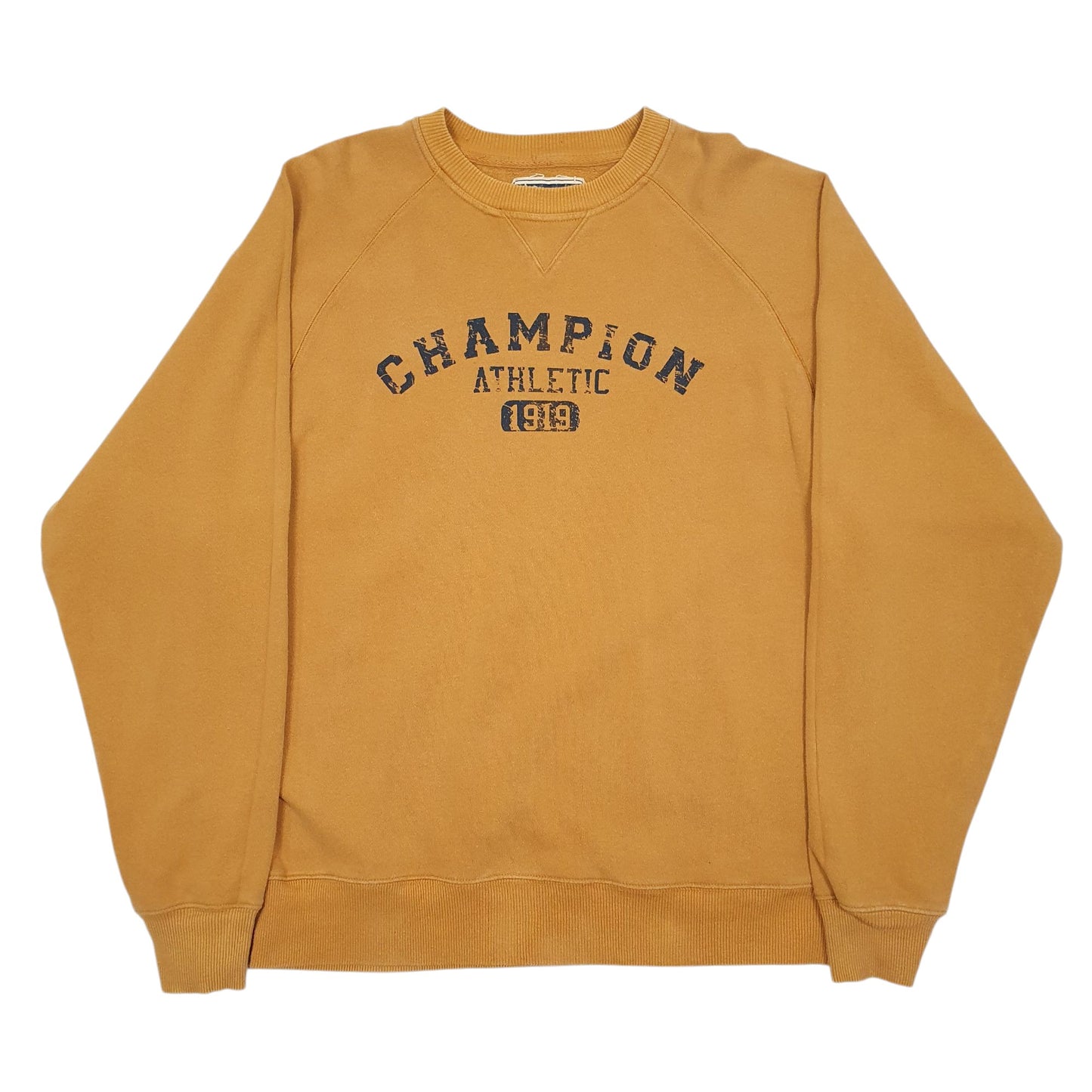 Mens Yellow Champion  Crewneck Jumper