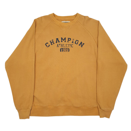 Mens Yellow Champion  Crewneck Jumper