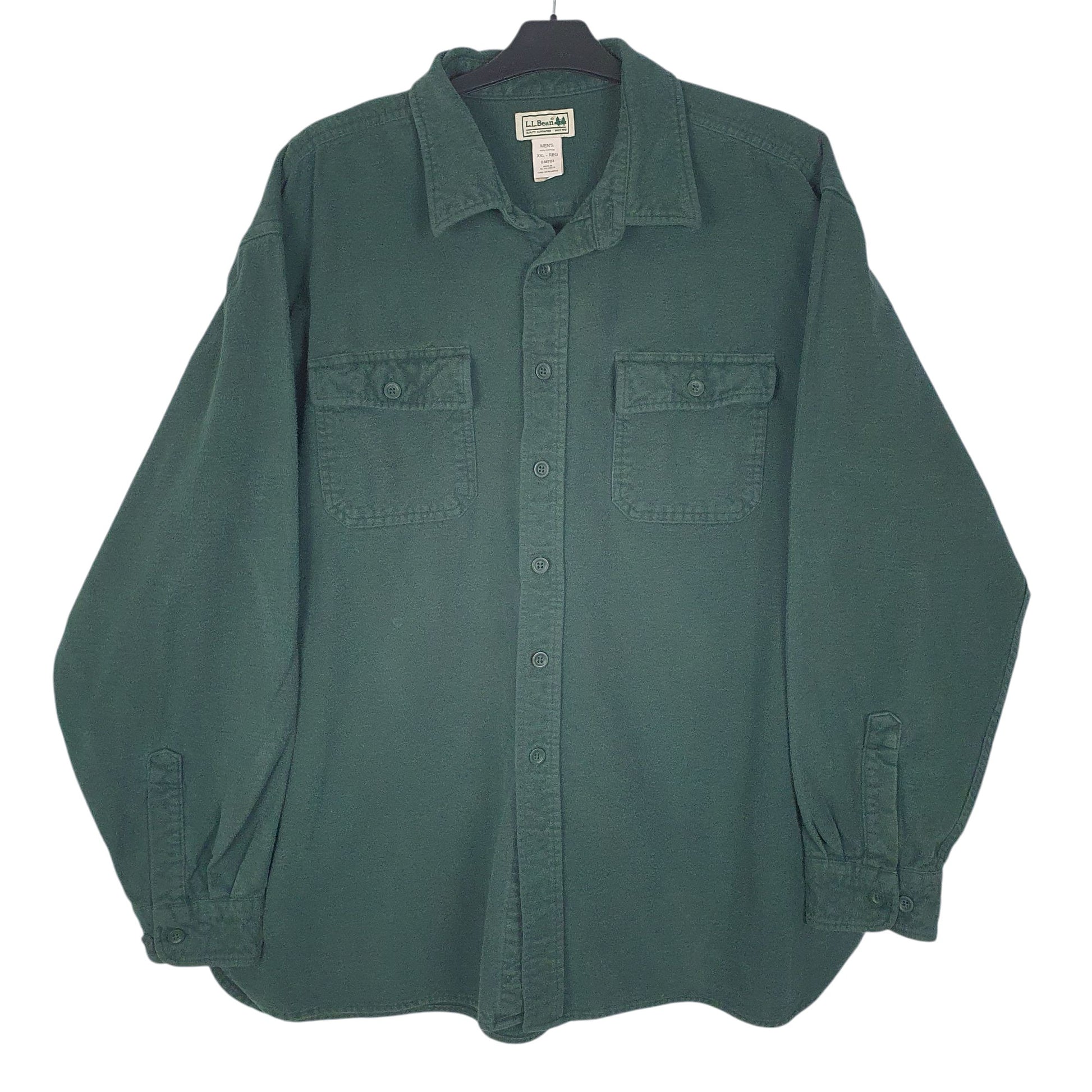 Mens Green L.L.Bean Chamois Long Sleeve Shirt