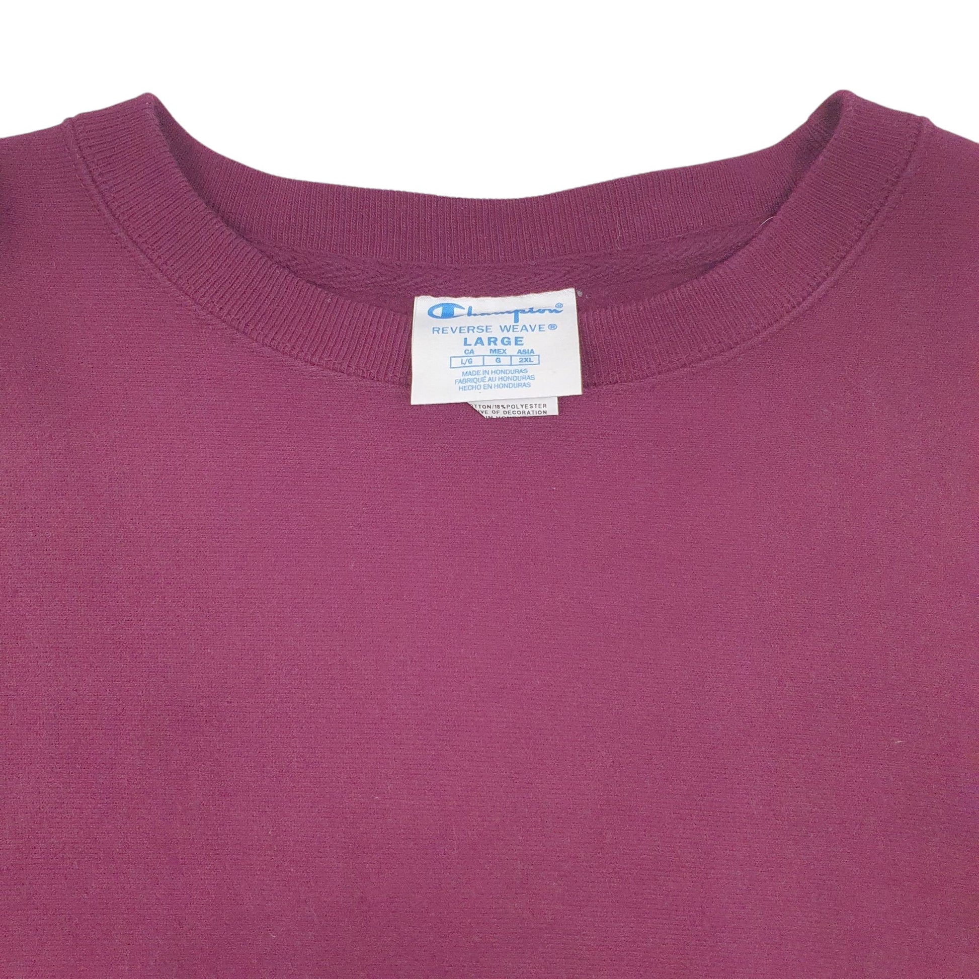 Womens Burgundy Champion Reverse Weave Croptop Crewneck Jumper