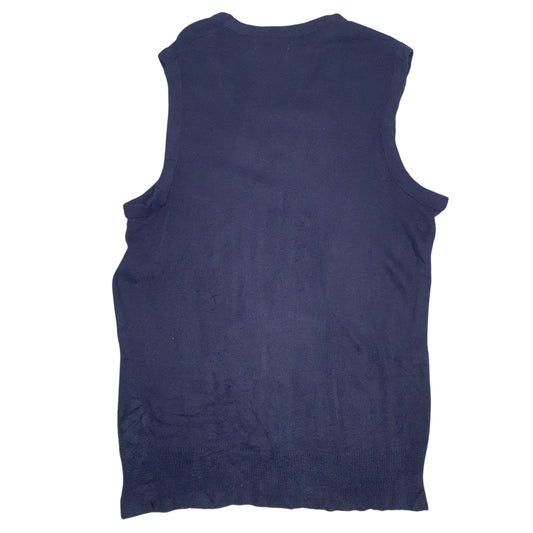 Mens Navy Izod Lacoste Vintage 80s Vest Jumper