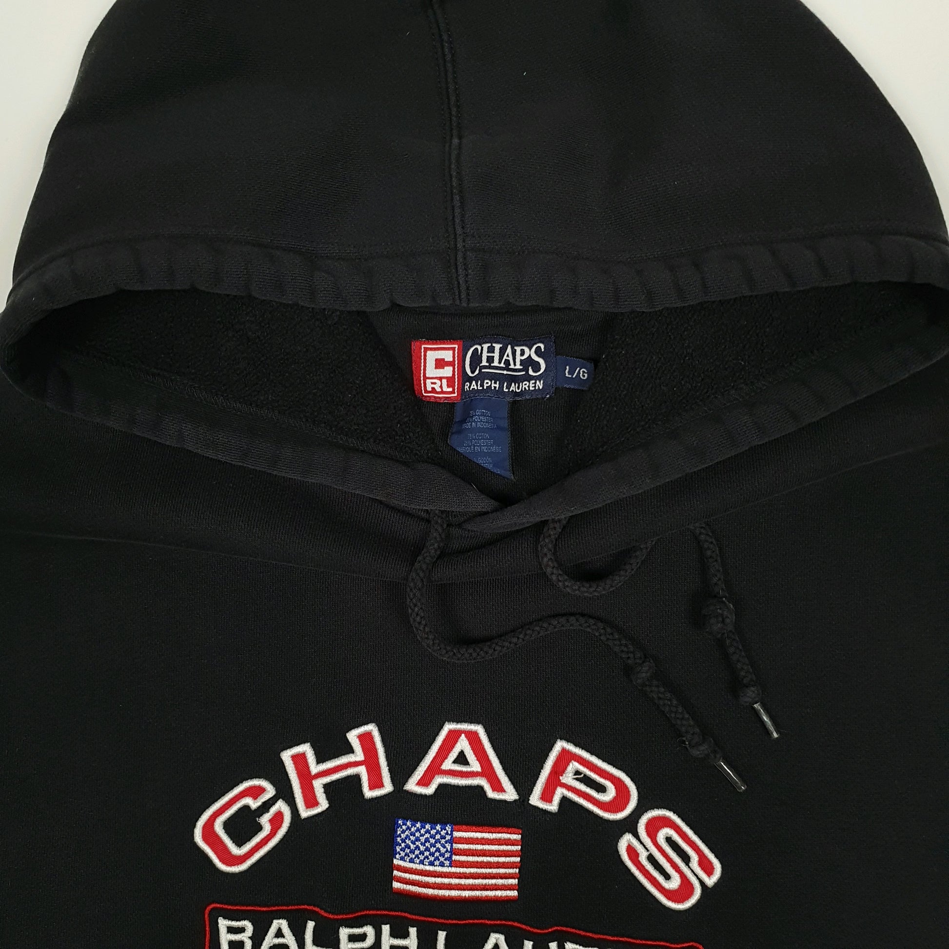 Mens Black Ralph Lauren Vintage 90s Hoodie Jumper