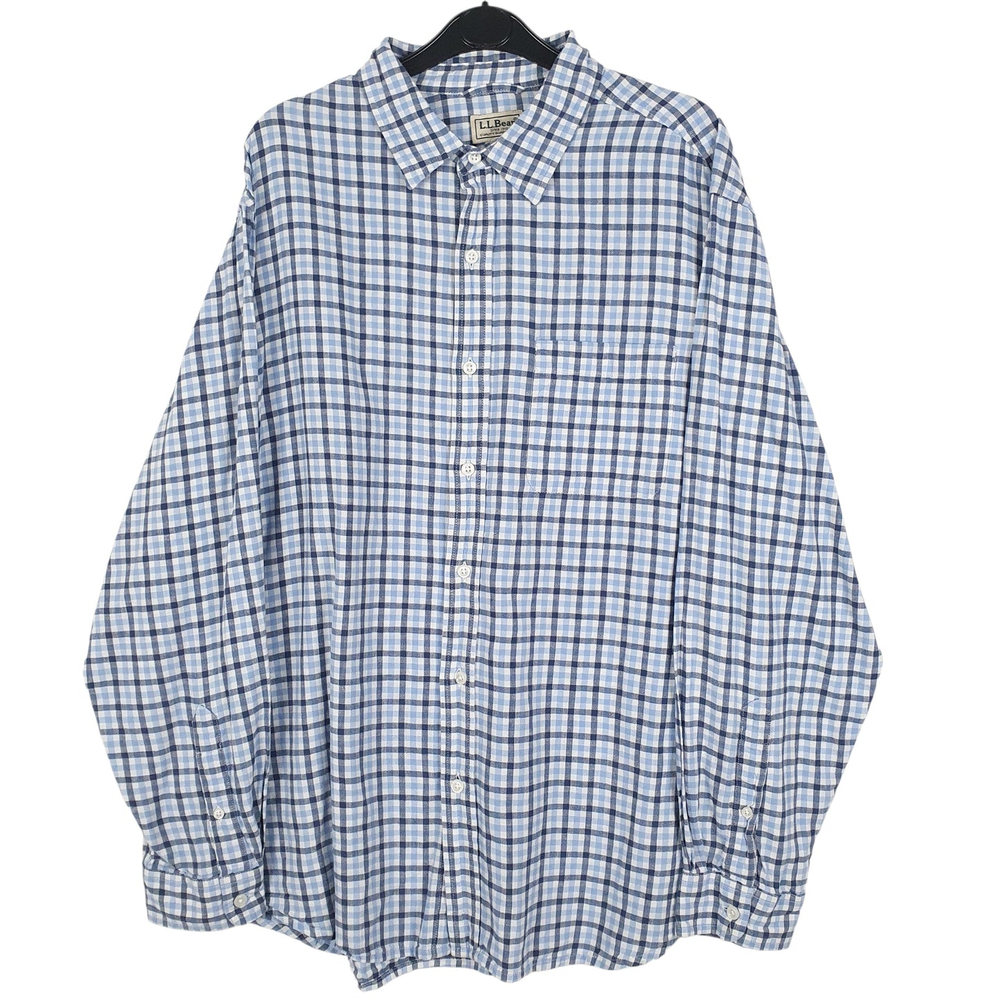 Mens Blue L.L.Bean Linen Long Sleeve Shirt