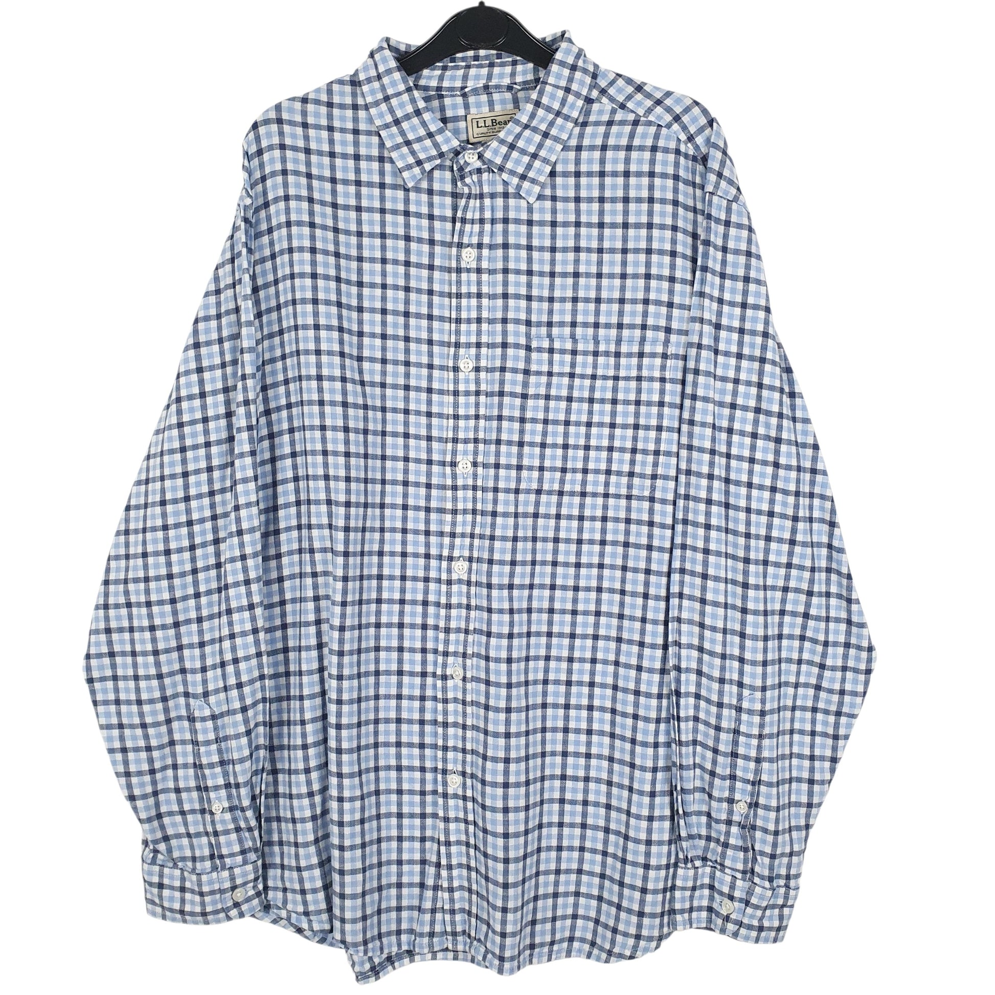 Mens Blue L.L.Bean Linen Long Sleeve Shirt