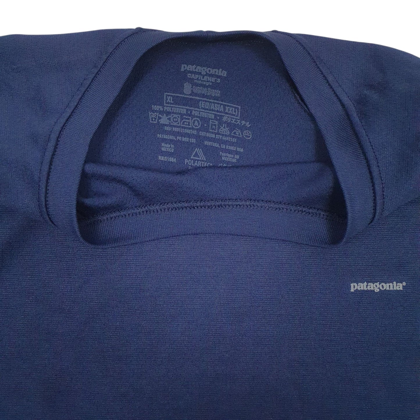 Mens Navy Patagonia Capilene  T Shirt