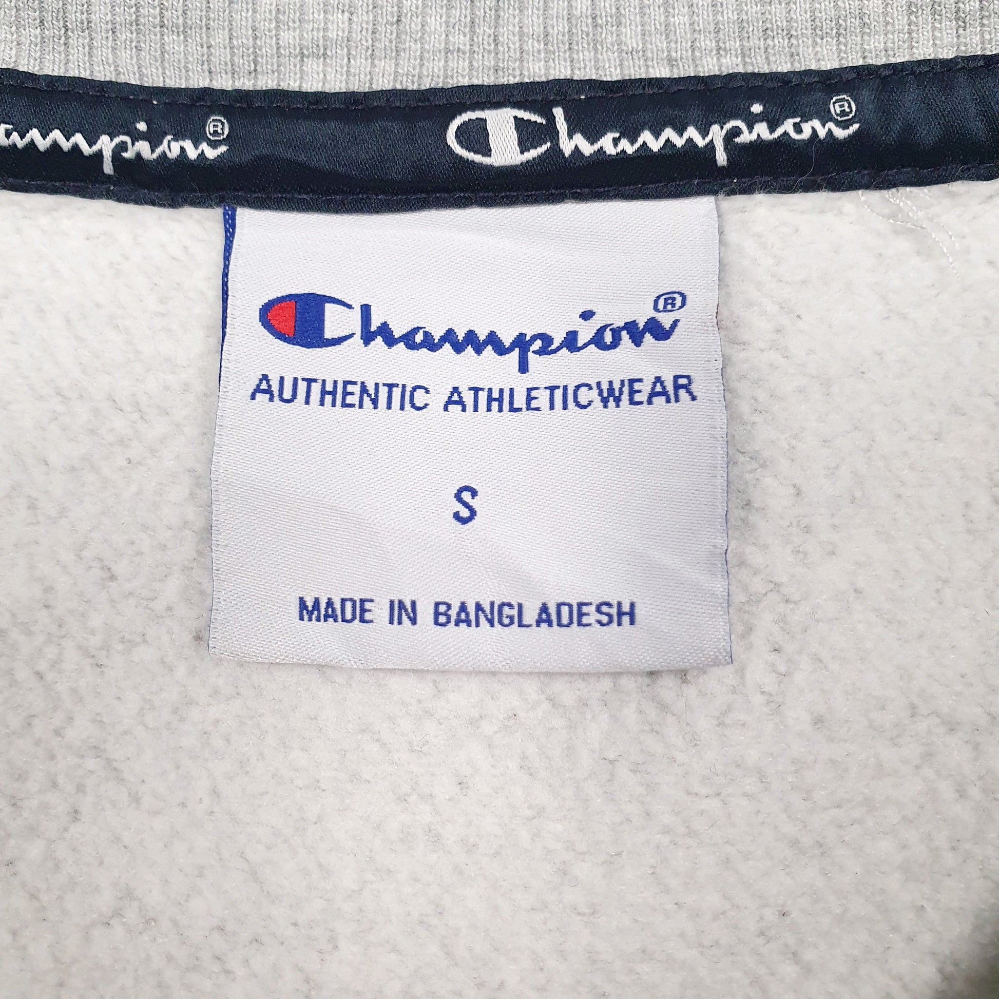 Mens Grey Champion Spellout Crewneck Jumper