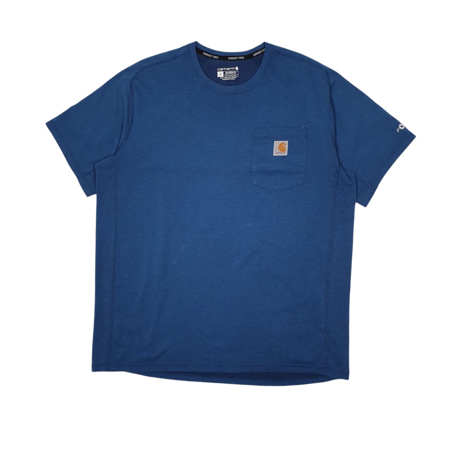 Mens Blue Carhartt Force Activewear Short Sleeve T Shirt