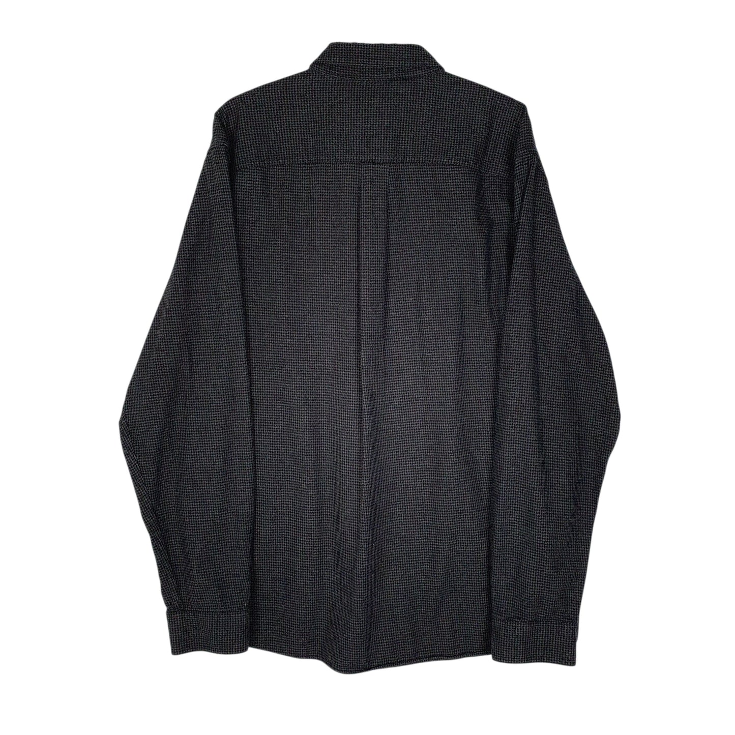 Mens Grey L.L.Bean Houndstooth Flannel  Shirt