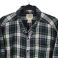 Mens Navy L.L.Bean Thick Flannel Plaid  Shirt