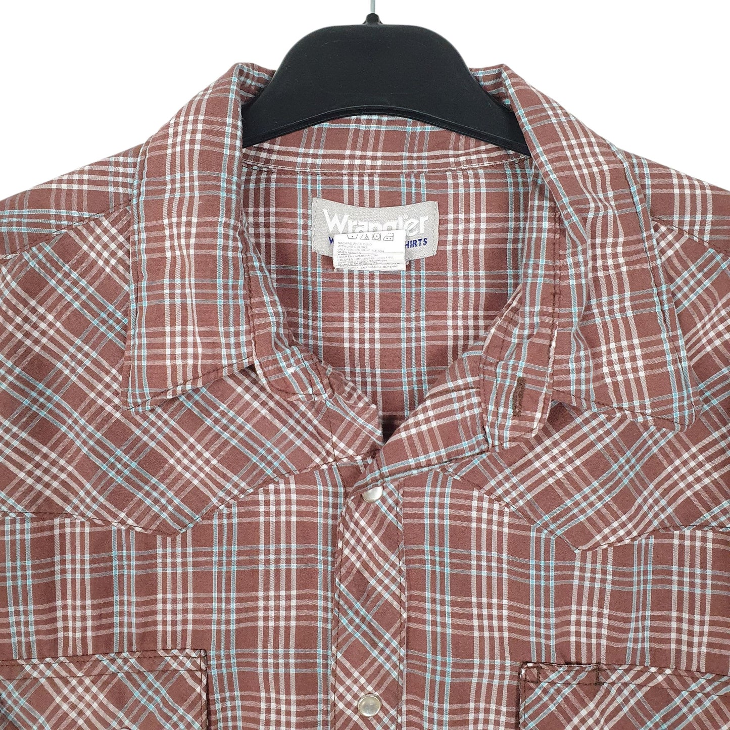 Mens Burgundy Wrangler Wrancher Pearl Snaps  Shirt
