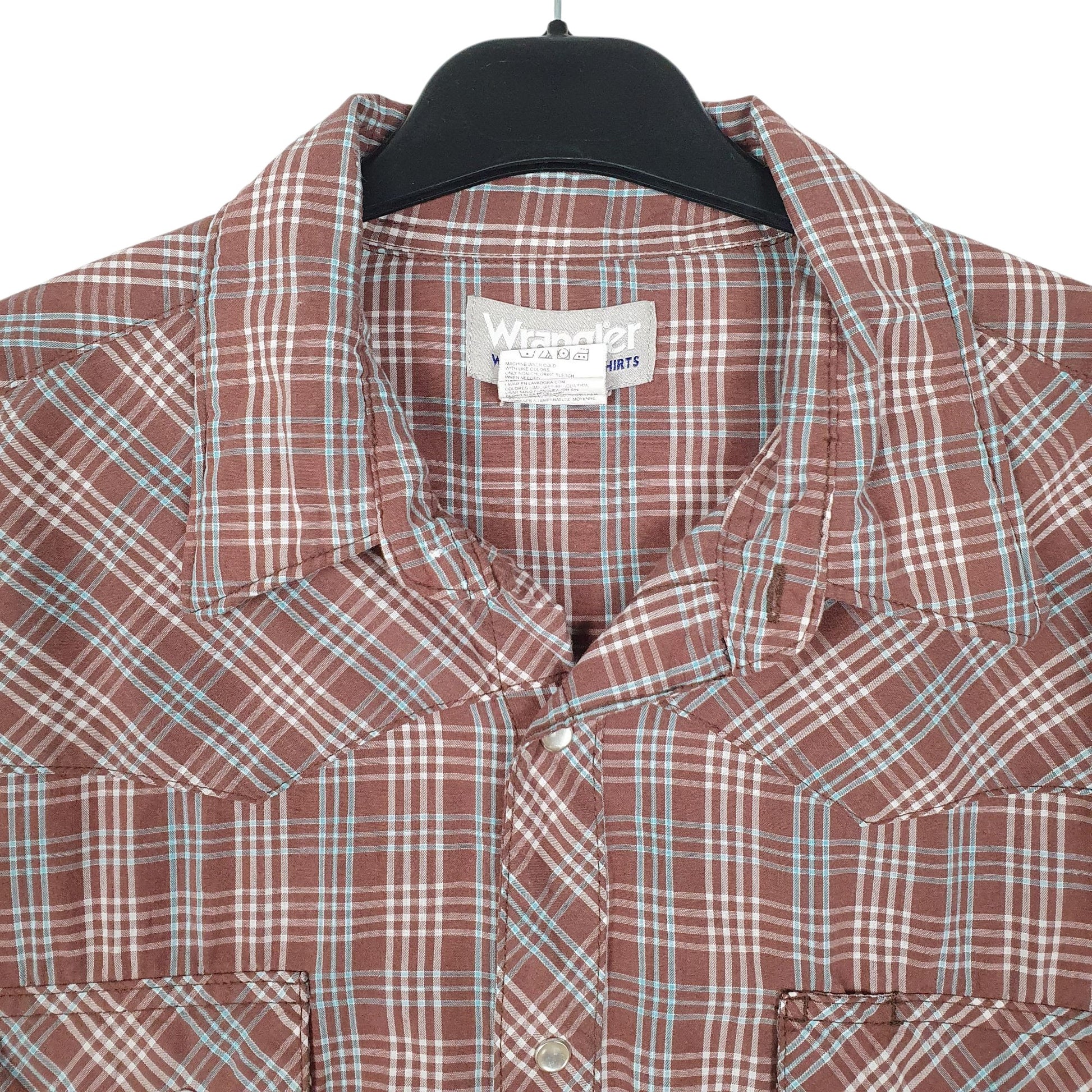 Mens Burgundy Wrangler Wrancher Pearl Snaps  Shirt
