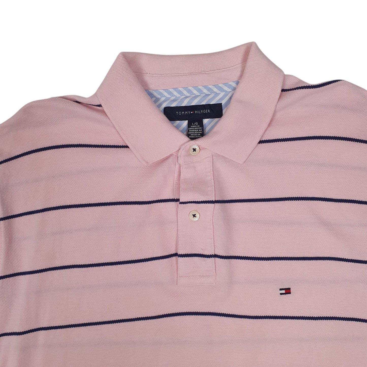 Mens Pink Tommy Hilfiger  Hoodie Polo Shirt