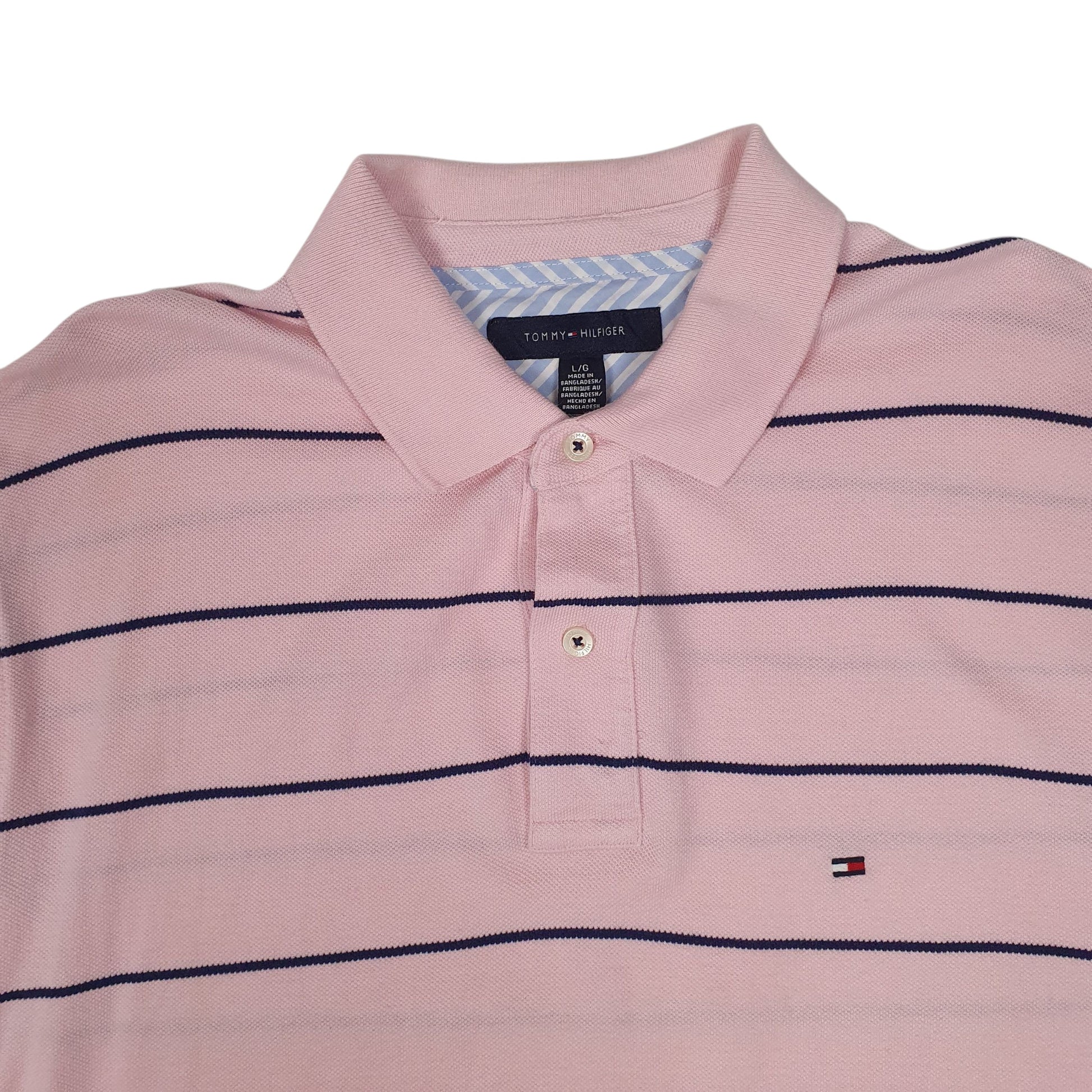 Mens Pink Tommy Hilfiger  Hoodie Polo Shirt