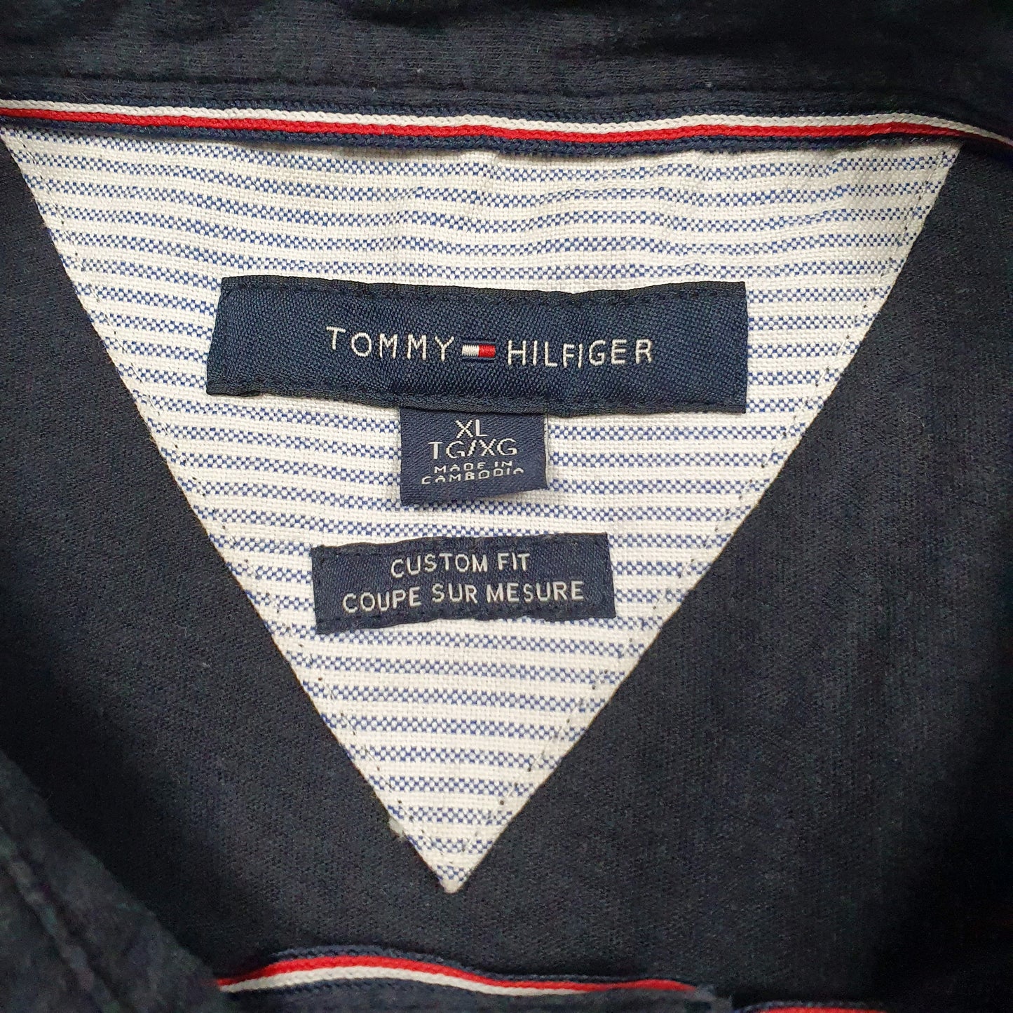 Mens Navy Tommy Hilfiger  Hoodie Polo Shirt
