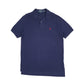 Mens Navy Polo Ralph Lauren Custom Fit Long Short Sleeve Polo Shirt