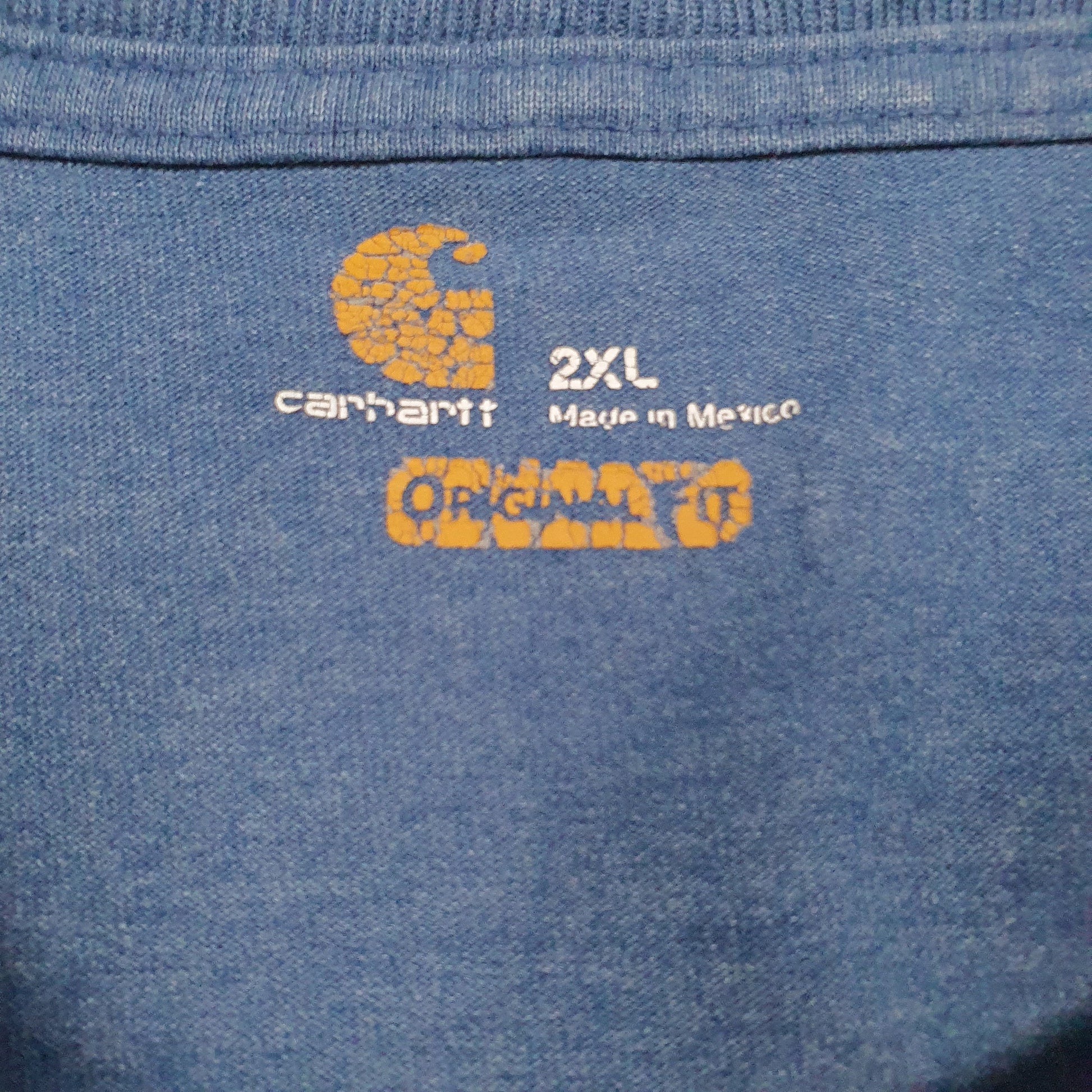 Mens Blue Carhartt K195 413 Spellout  T Shirt