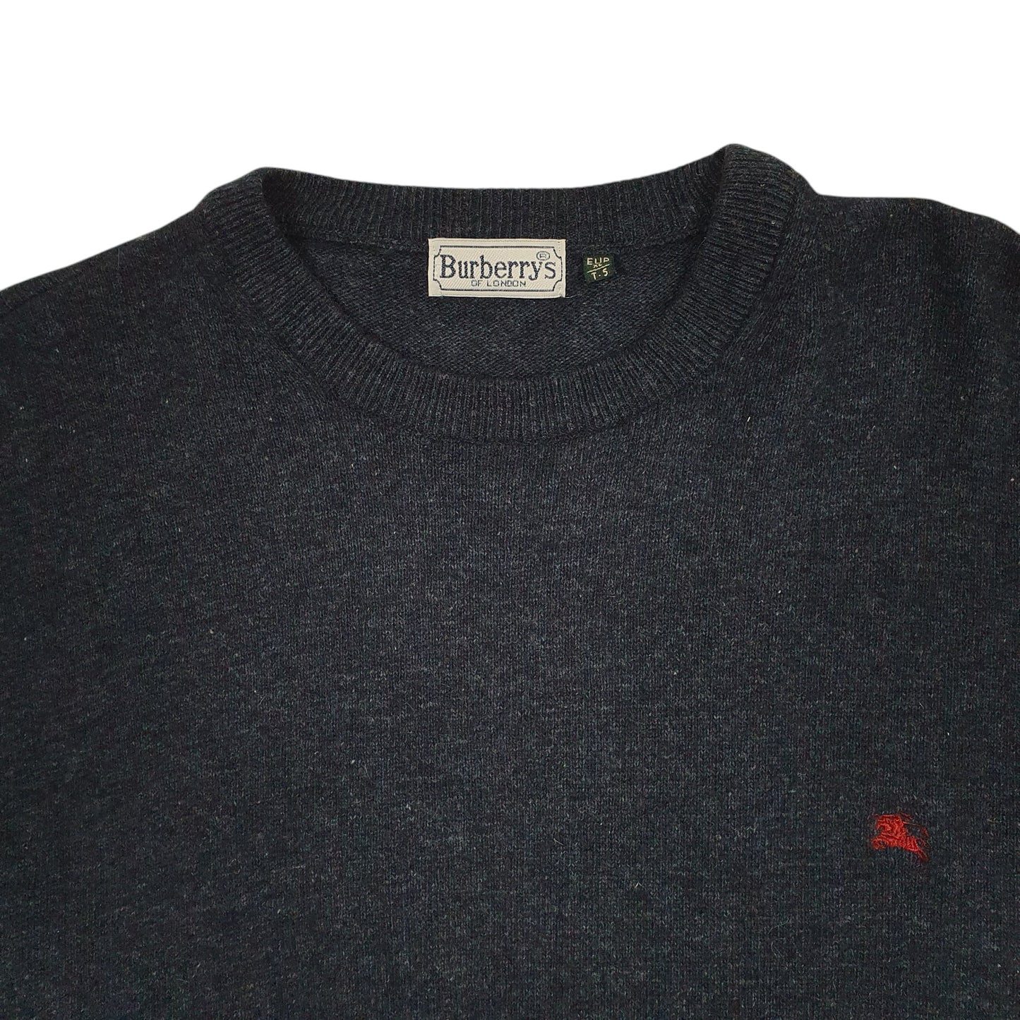 Mens Navy Burberry Vintage 90s Crewneck Jumper