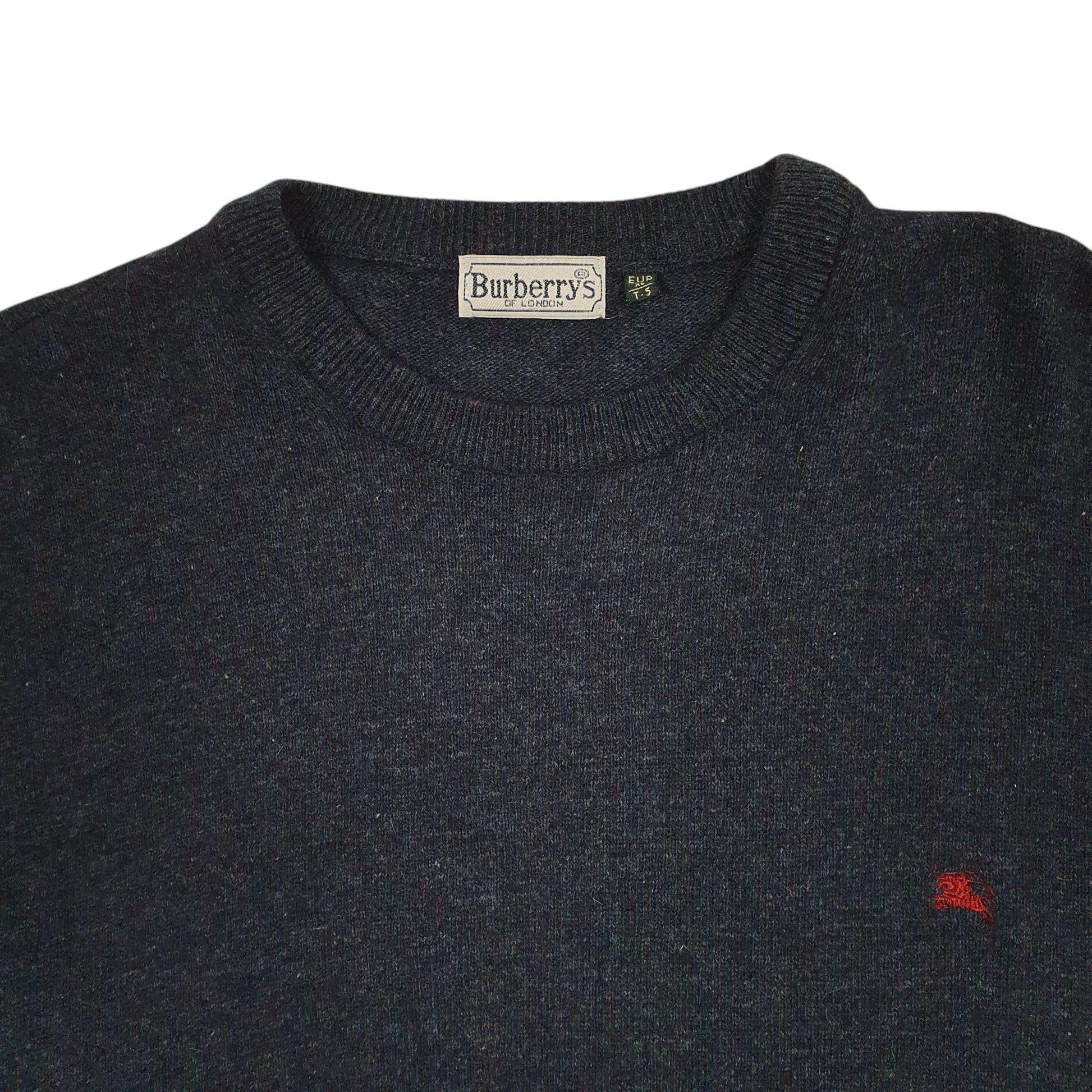 Mens Navy Burberry Vintage 90s Crewneck Jumper