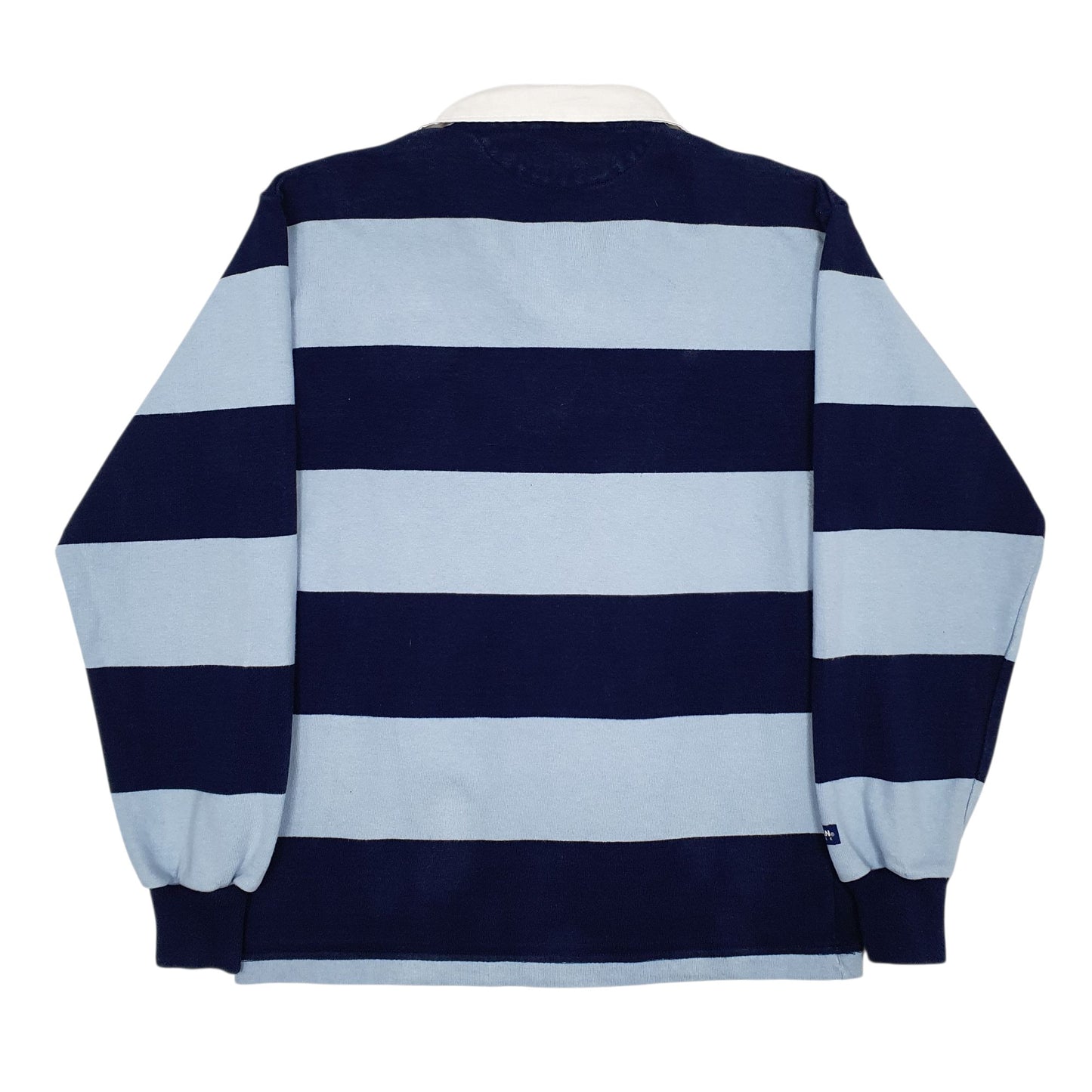 Mens Blue Barbarian Rugby Hoodie Polo Shirt