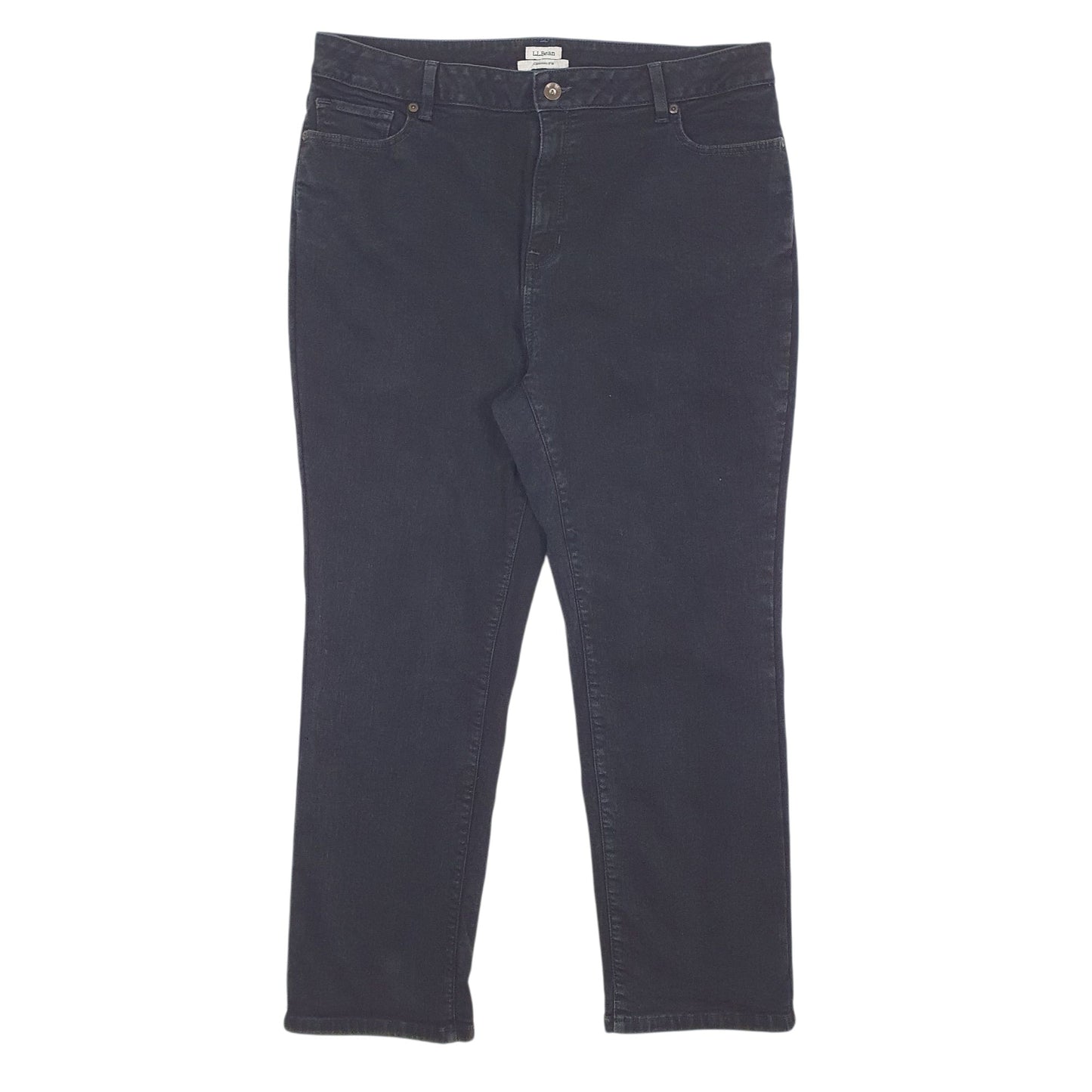 Womens Black L.L.Bean Blanket Lined Classic JeansW36 L28