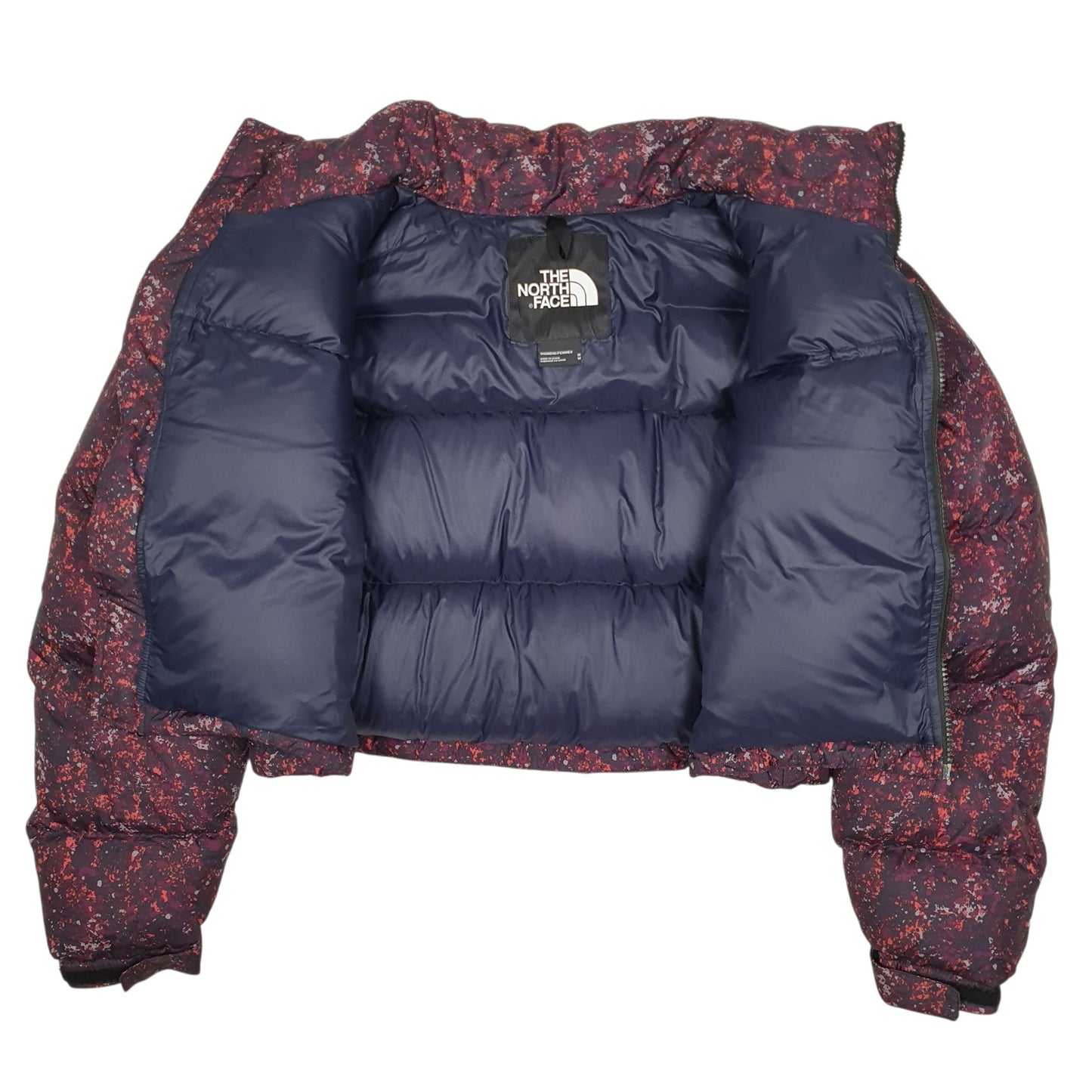 Womens Black The North Face Nuptse Retro 1996 Cropped Hoodie Coat