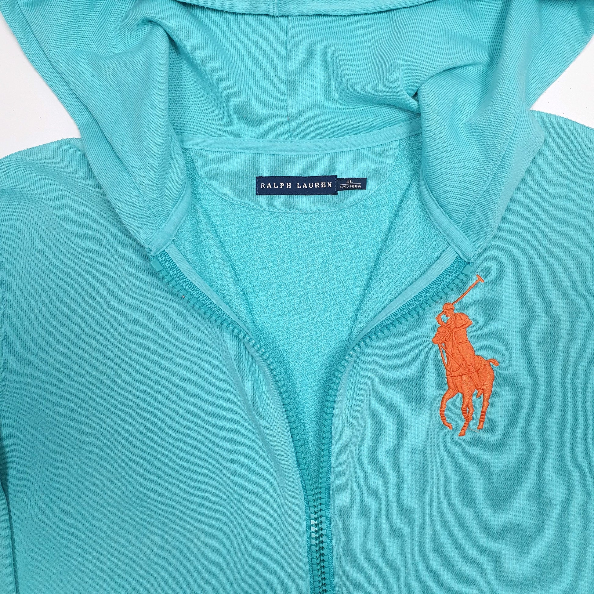 Womens Blue Ralph Lauren Hoodie Lightweight Full Zip Jumper