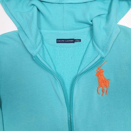 Womens Blue Ralph Lauren Hoodie Lightweight Full Zip Jumper