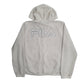 Mens White Fila Hoodie Sherpa Full Zip Jumper