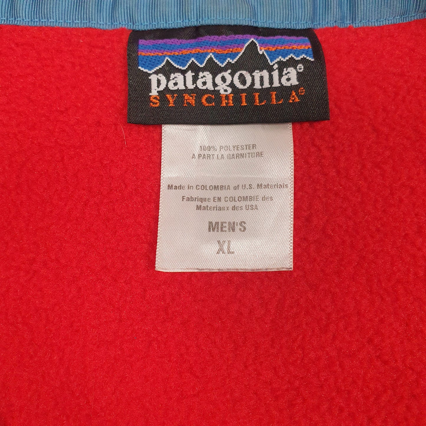 Mens Red Patagonia Synchilla Snap-T Quarter Zip Jumper