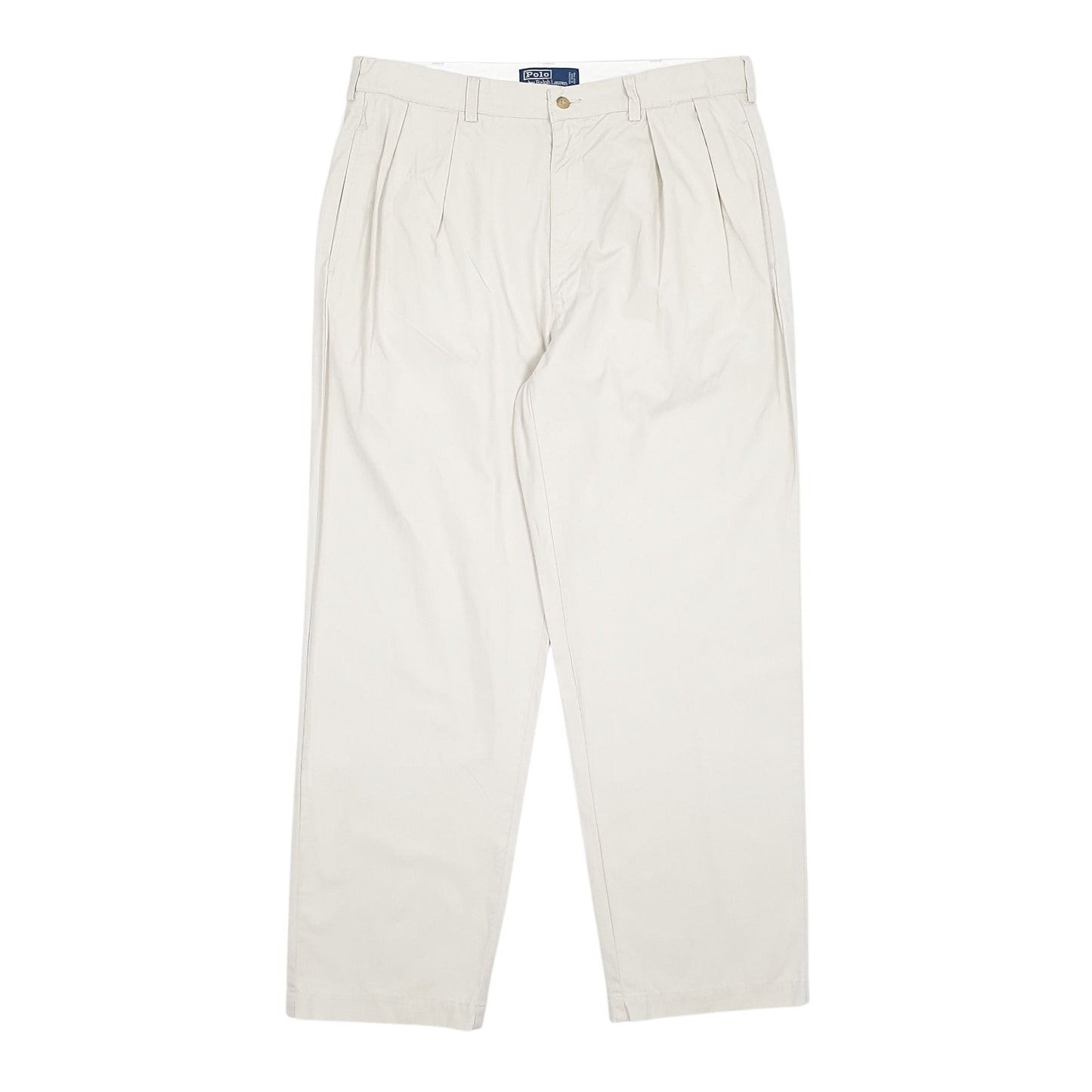 Mens Cream Polo Ralph Lauren Andrew Pant Pleated 90s Chino Trousers