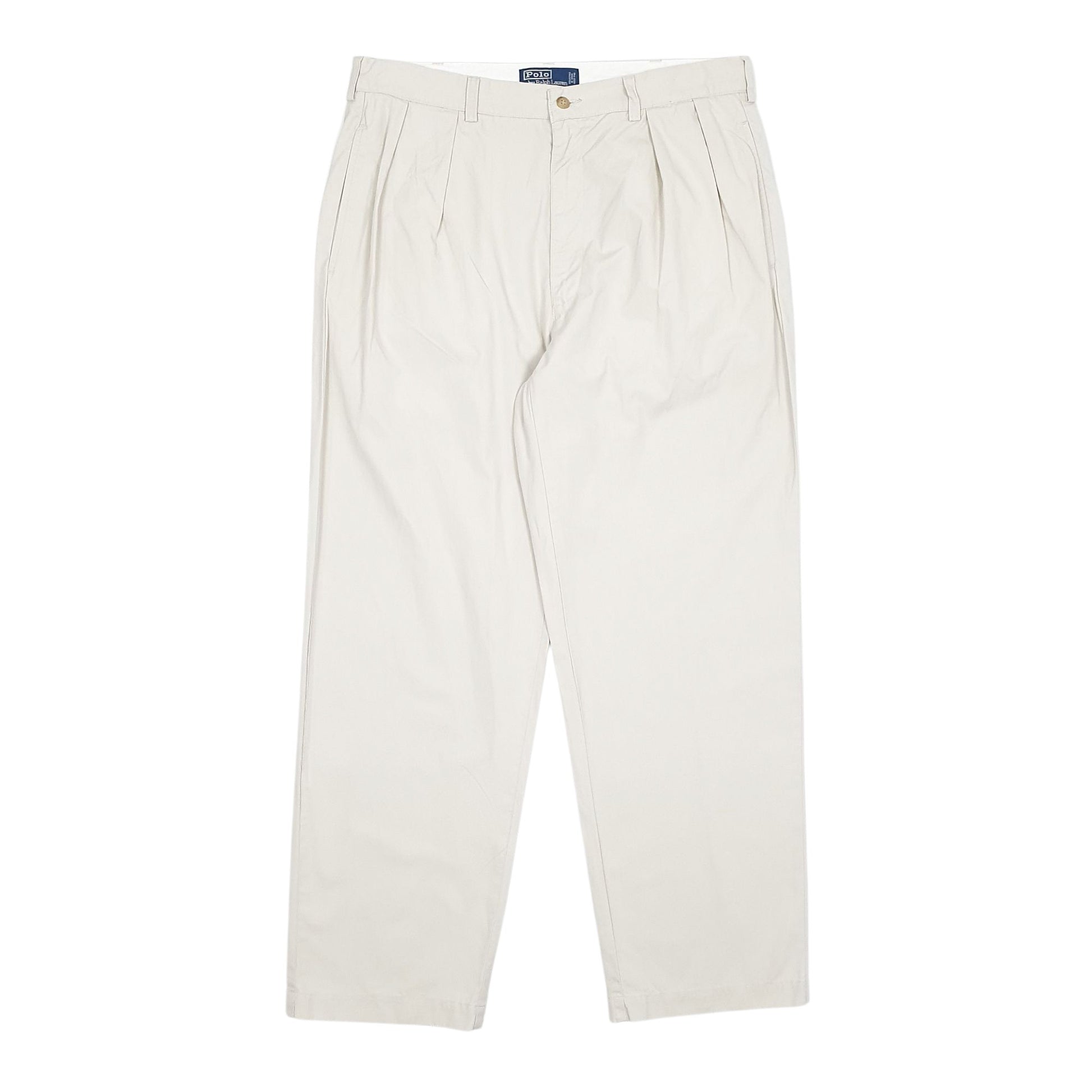 Mens Cream Polo Ralph Lauren Andrew Pant Pleated 90s Chino Trousers