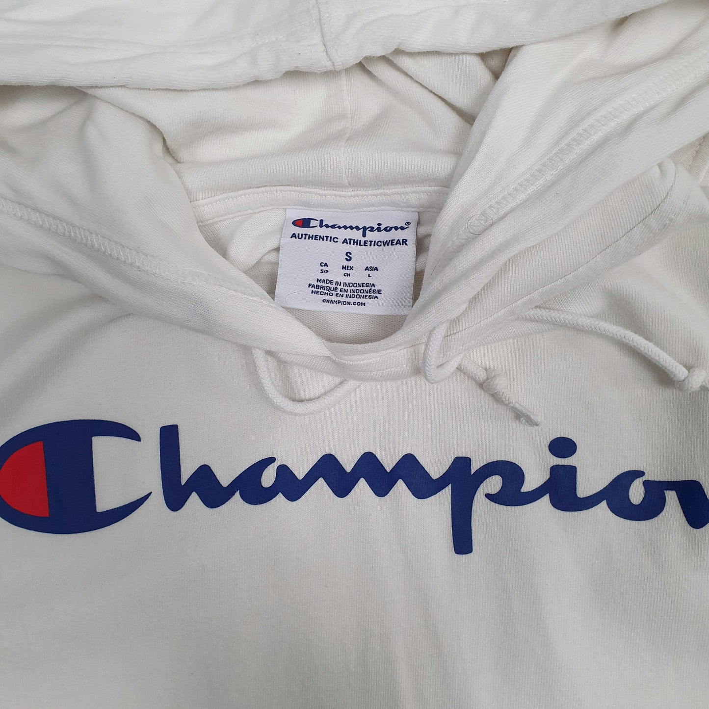 Mens White Champion Lightweight Hoodie Jumper