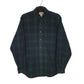 Mens Navy L.L.Bean Thick Flannel Plaid Chamois Long Sleeve Shirt