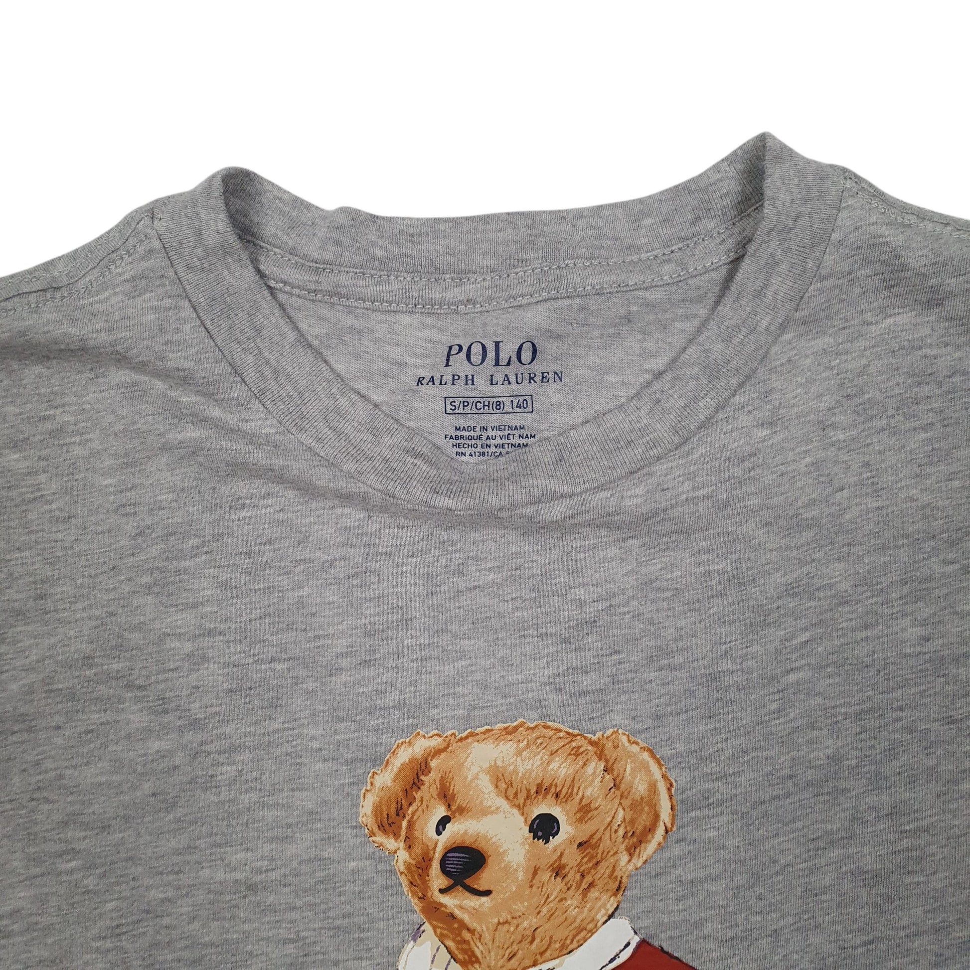 Womens Grey Polo Ralph Lauren Polo Bear Hoodie T Shirt