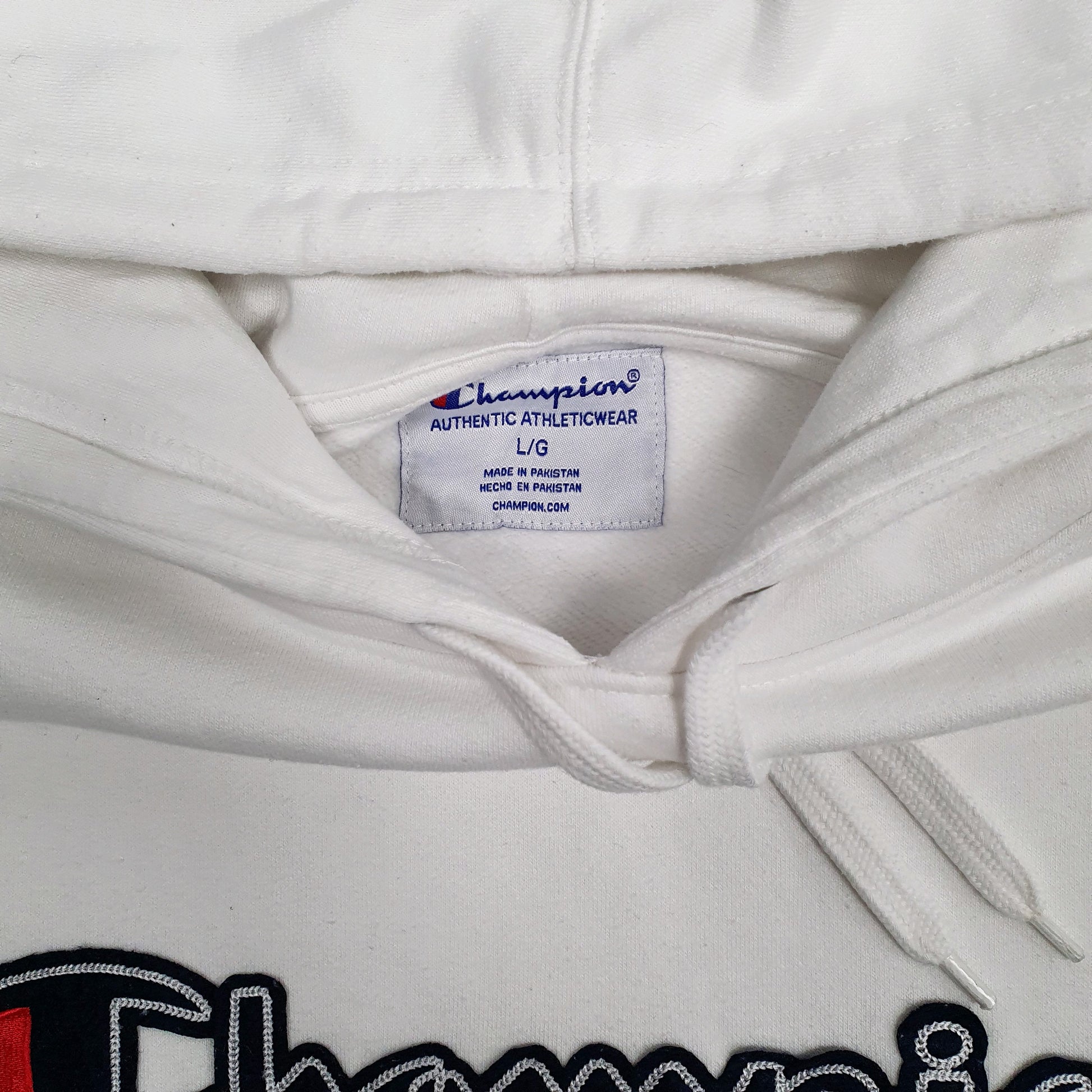 Mens White Champion  Hoodie Jumper